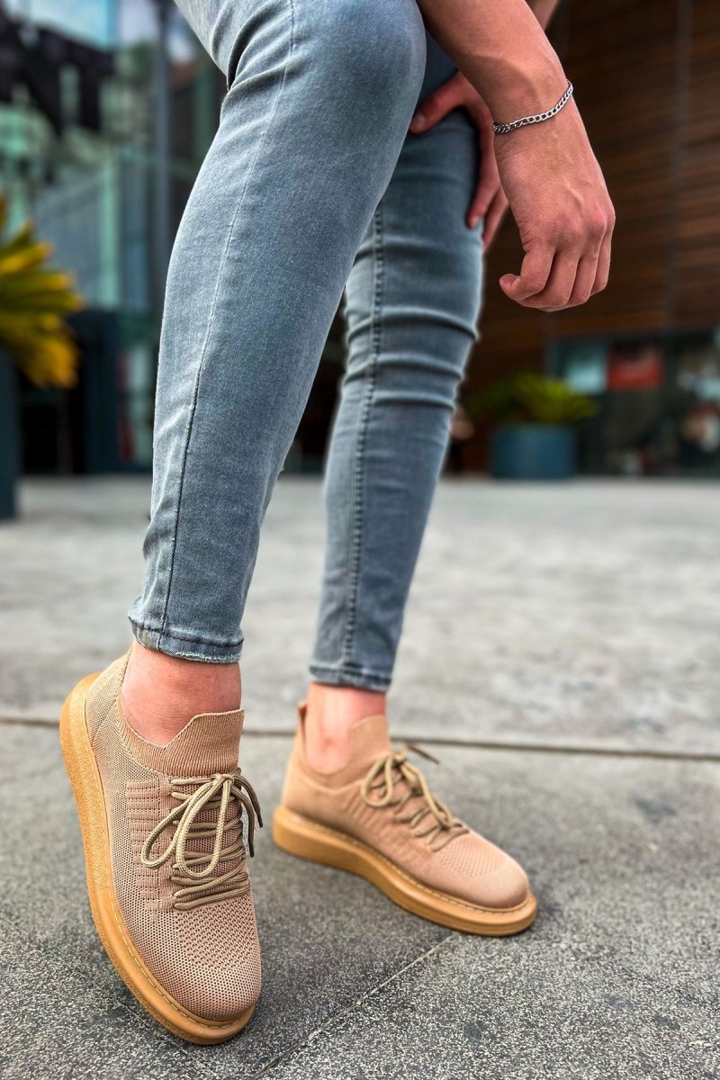 CH307 RT Tricot Men Sneaker KAHVE - chekich.com