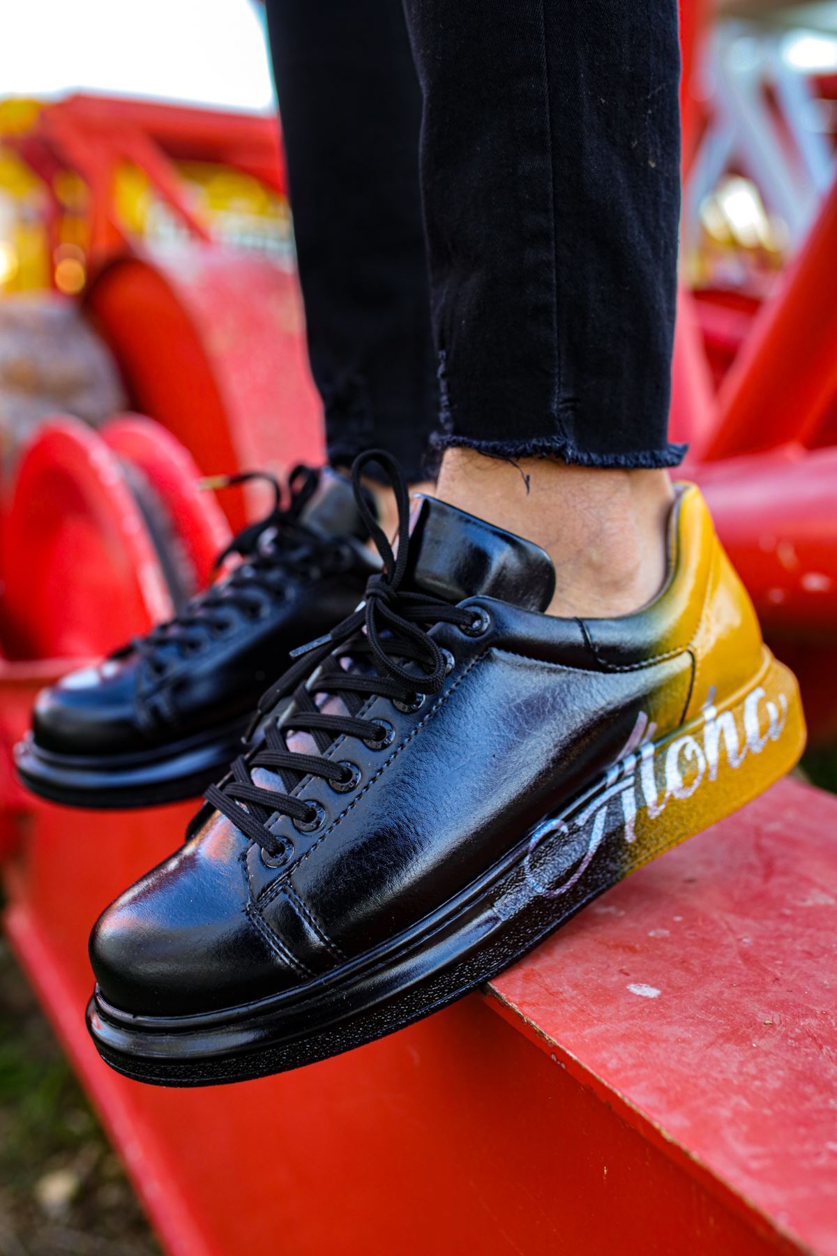 CH254 CBT Pittura Herren Sneaker 476 Schwarz / Gelb ALOHA