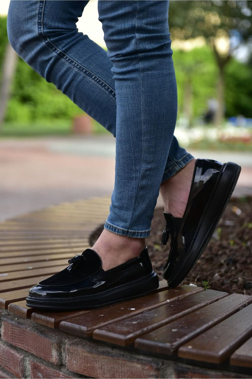 CH002 - RST Loafer Verniciata Erkek Ayakkabı SIYAH
