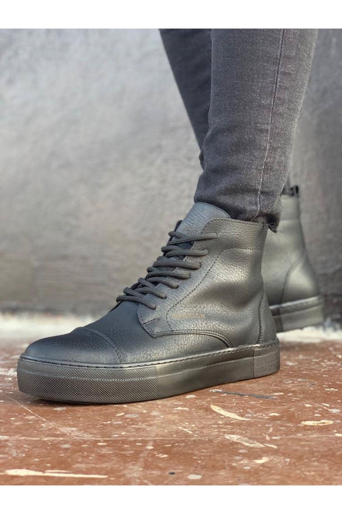 CH029 CST Vulcanized Lace Up Men's Boots Black