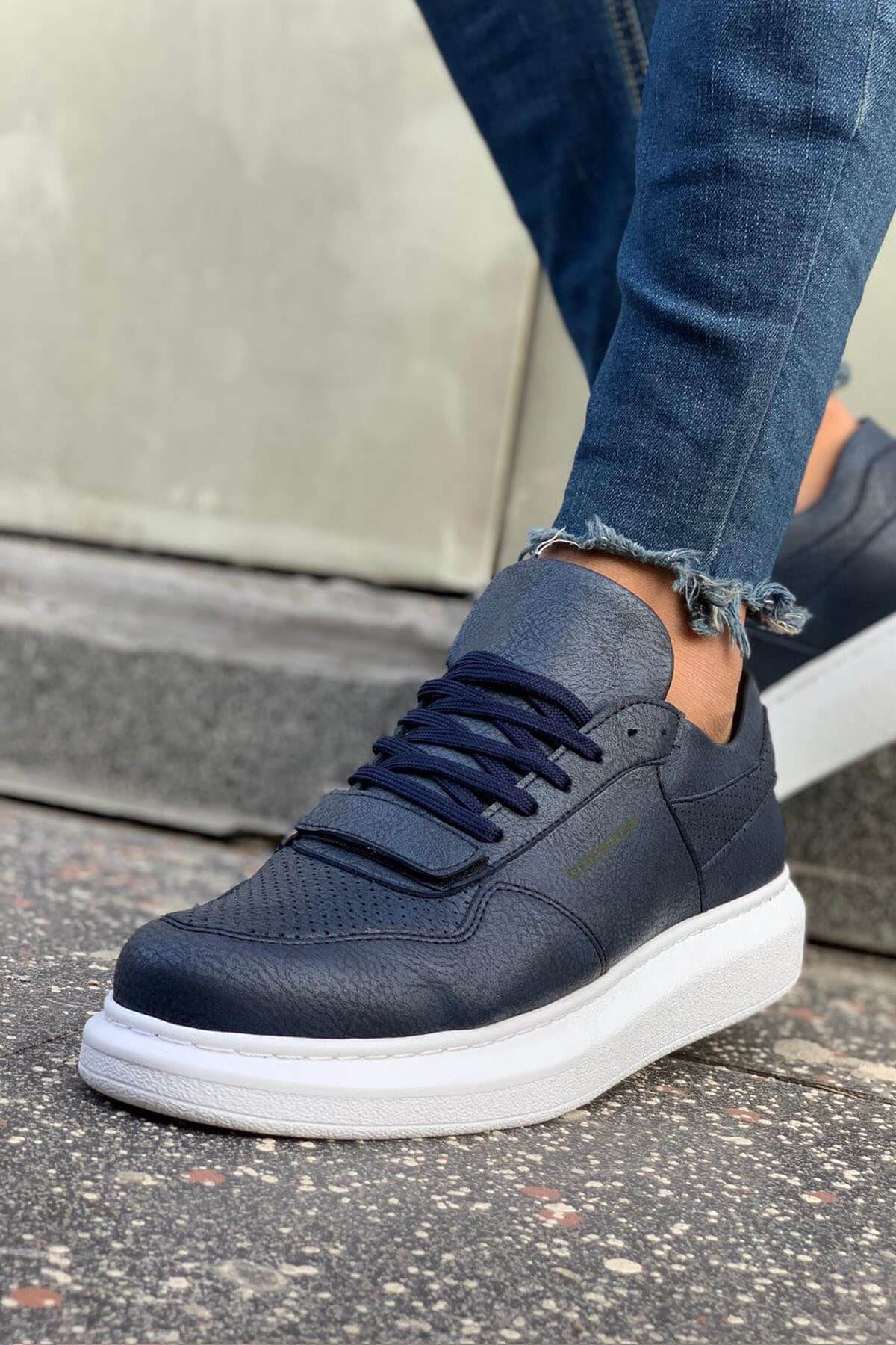 CH073 CBT Flatline Men Sneaker Navy Blue