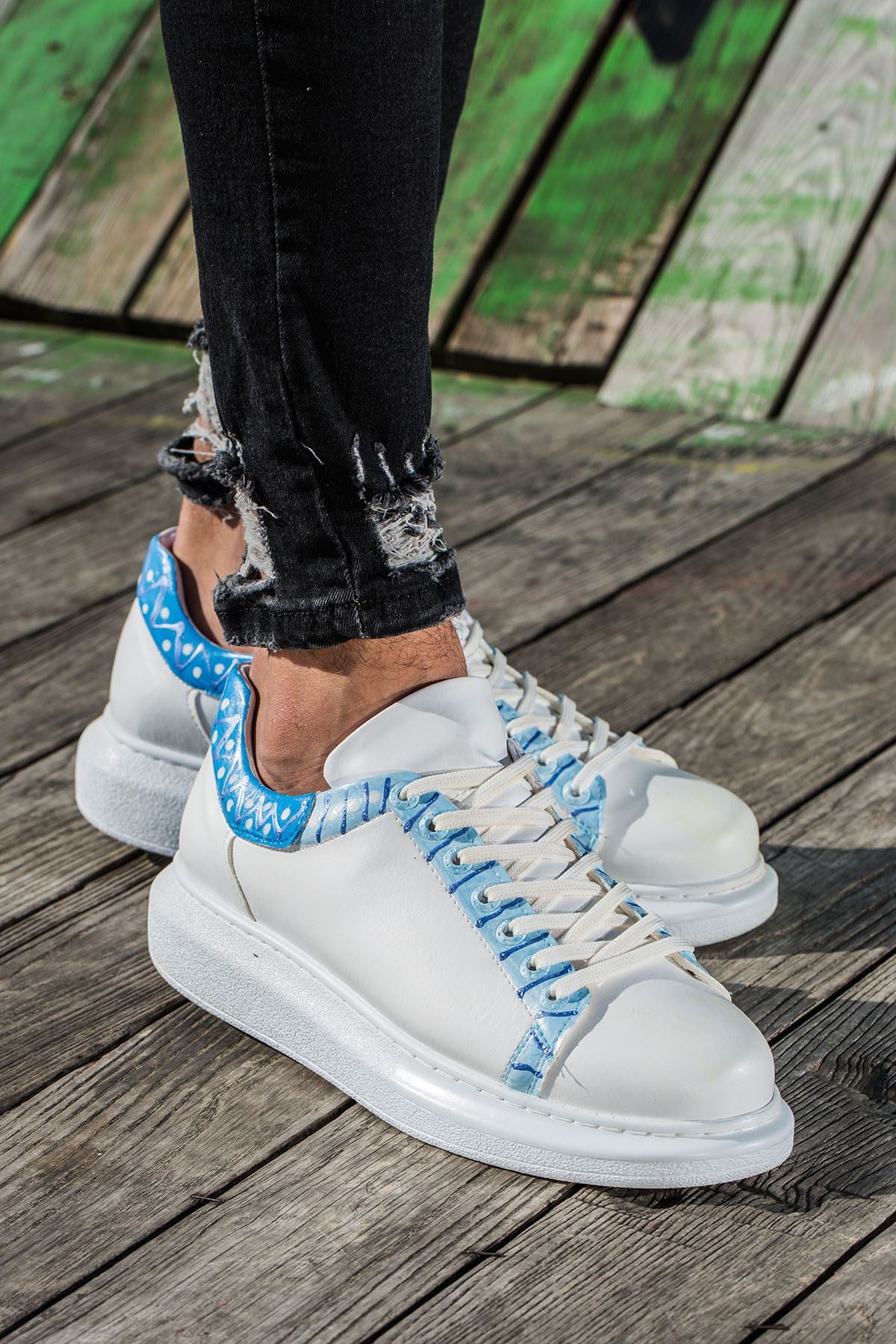 CH254 - CBT Pittura Men Sneaker 419 MAVI ISLEME