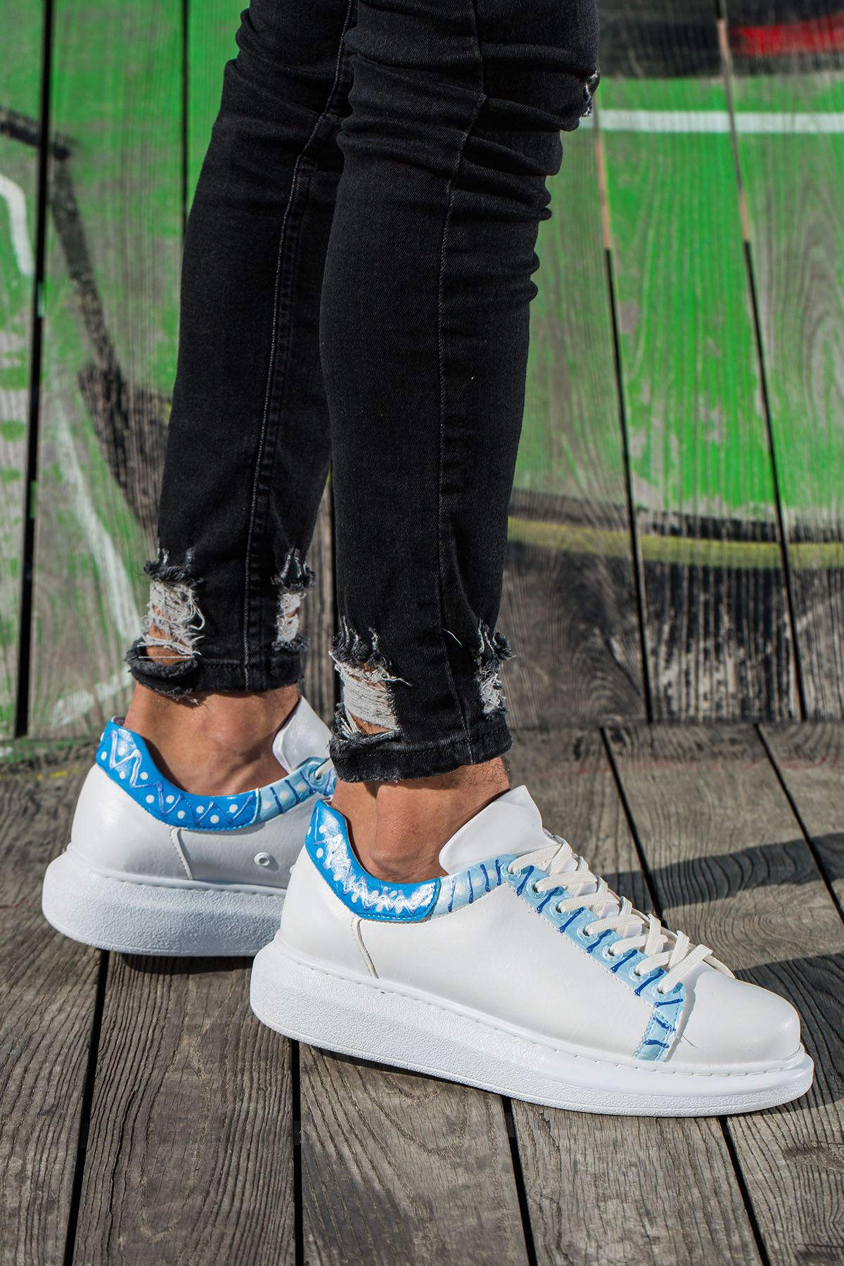 CH254 - CBT Pittura Men Sneaker 419 MAVI ISLEME