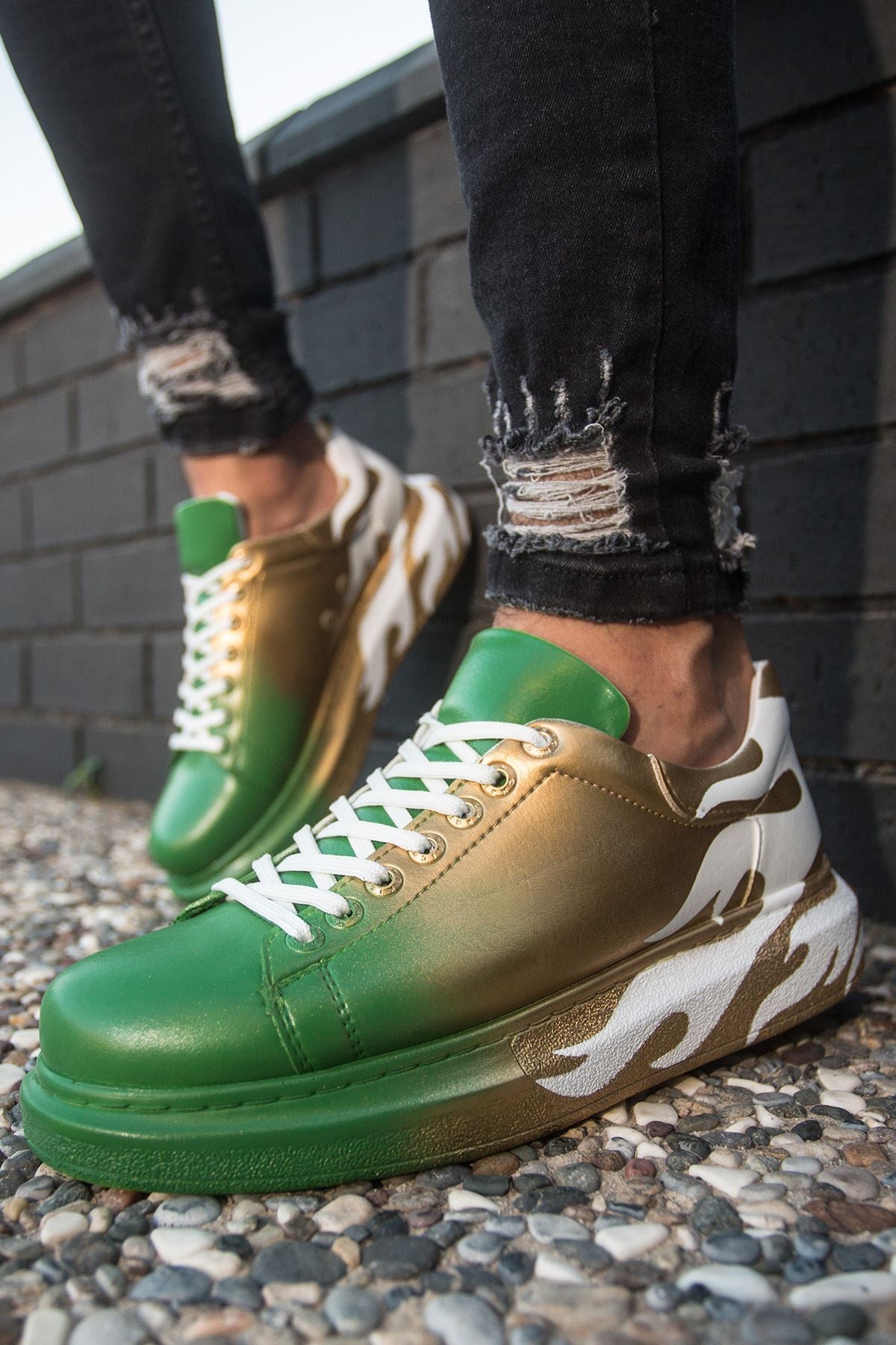 CH254 - CBT Pittura Men Sneaker 439 YESIL / SARI ALEV