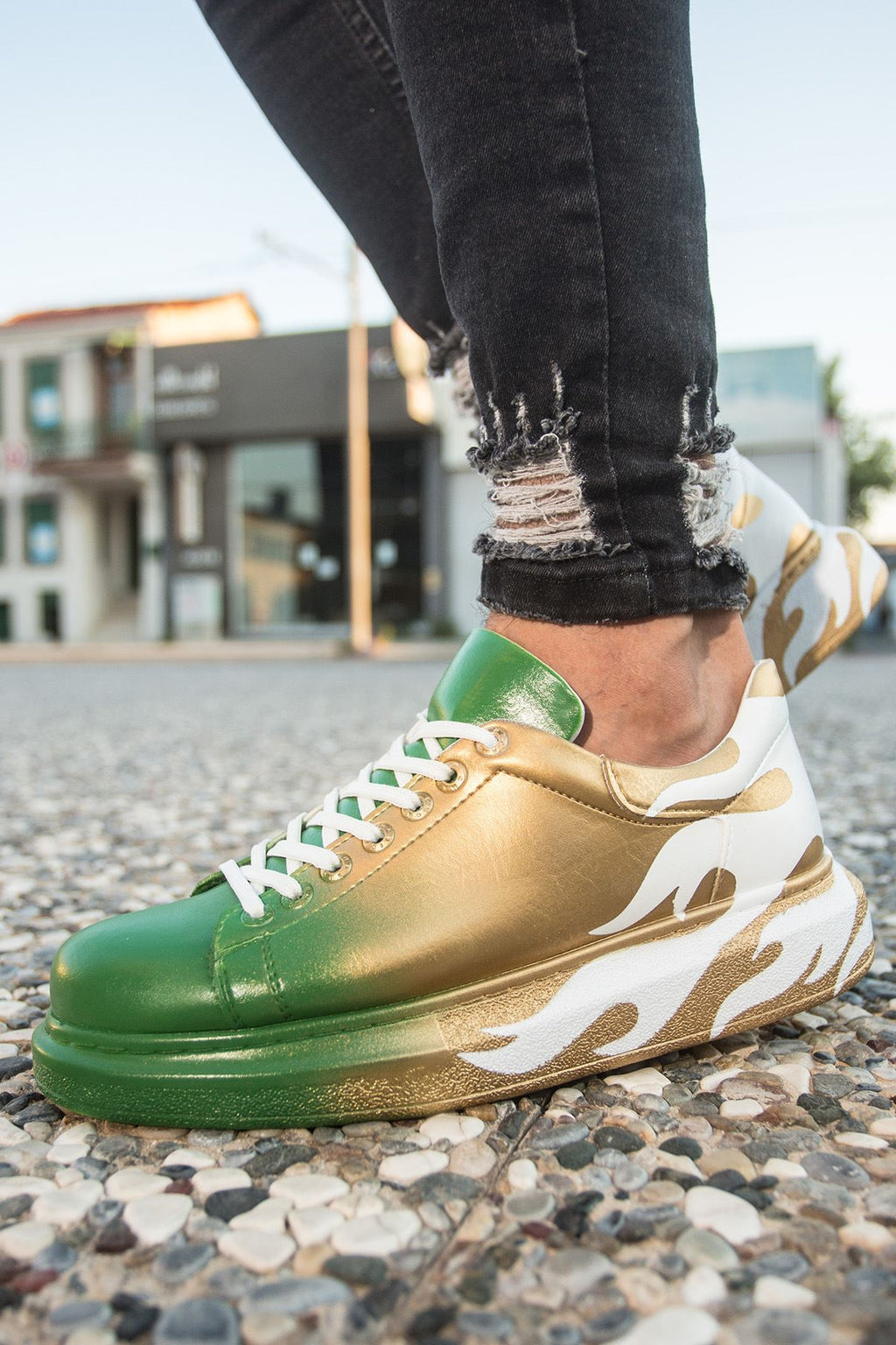 CH254 - CBT Pittura Men Sneaker 439 YESIL / SARI ALEV