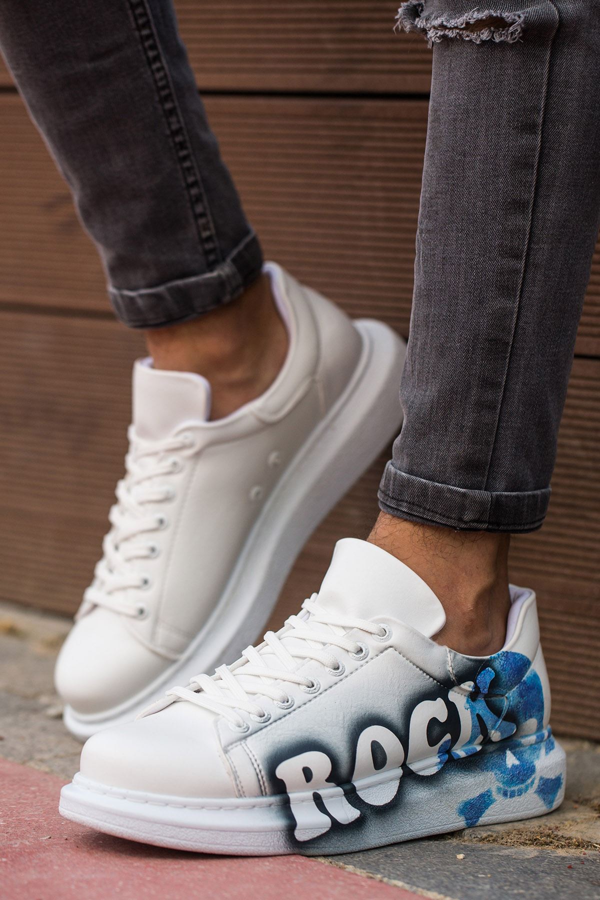 CH254 - CBT Pittura Men Sneaker 446 White / MAVI ROCK