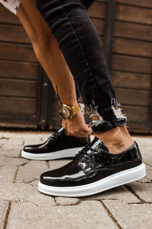 CH003 - RBT Pelle Verniciata Classica Men Sneaker Black
