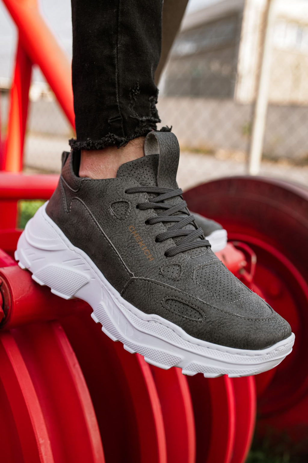 CH089 - CBT Low Top Lace Up Men Sneaker Grey