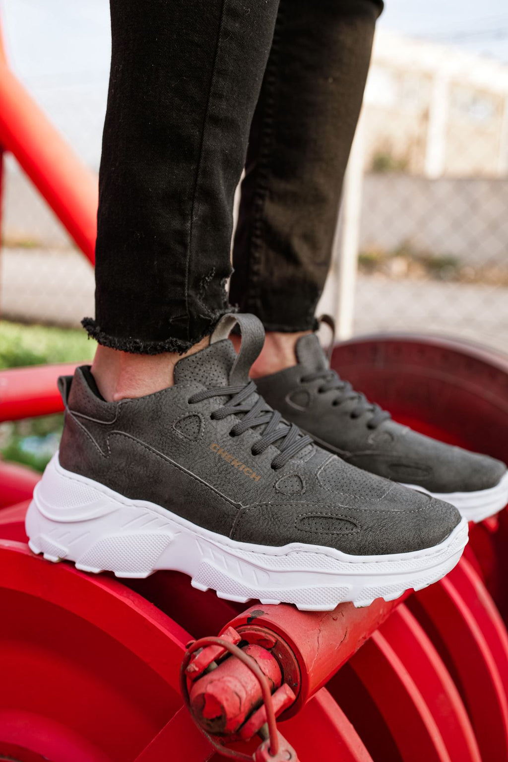 CH089 - CBT Low Top Lace Up Men Sneaker Grey