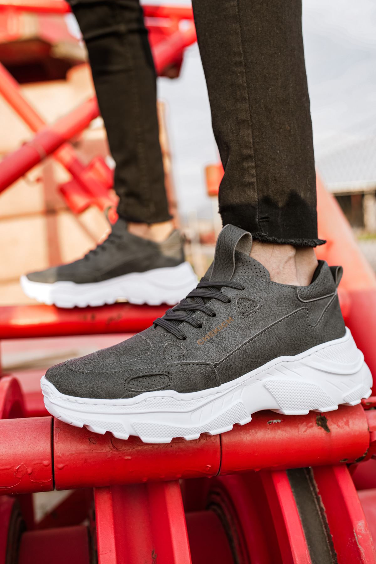 CH089 - CBT Low Top Lace Up Men Sneaker Grey