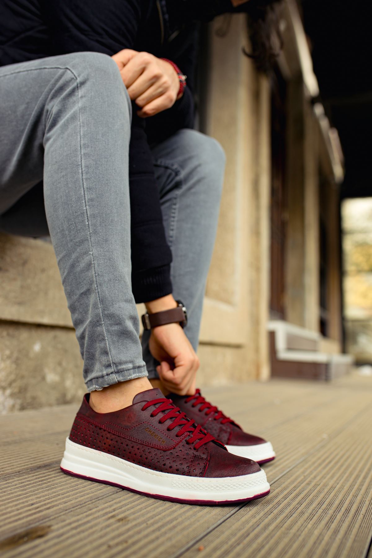 CH043 CBT Cowien Erkek Ayakkabi Burgundy