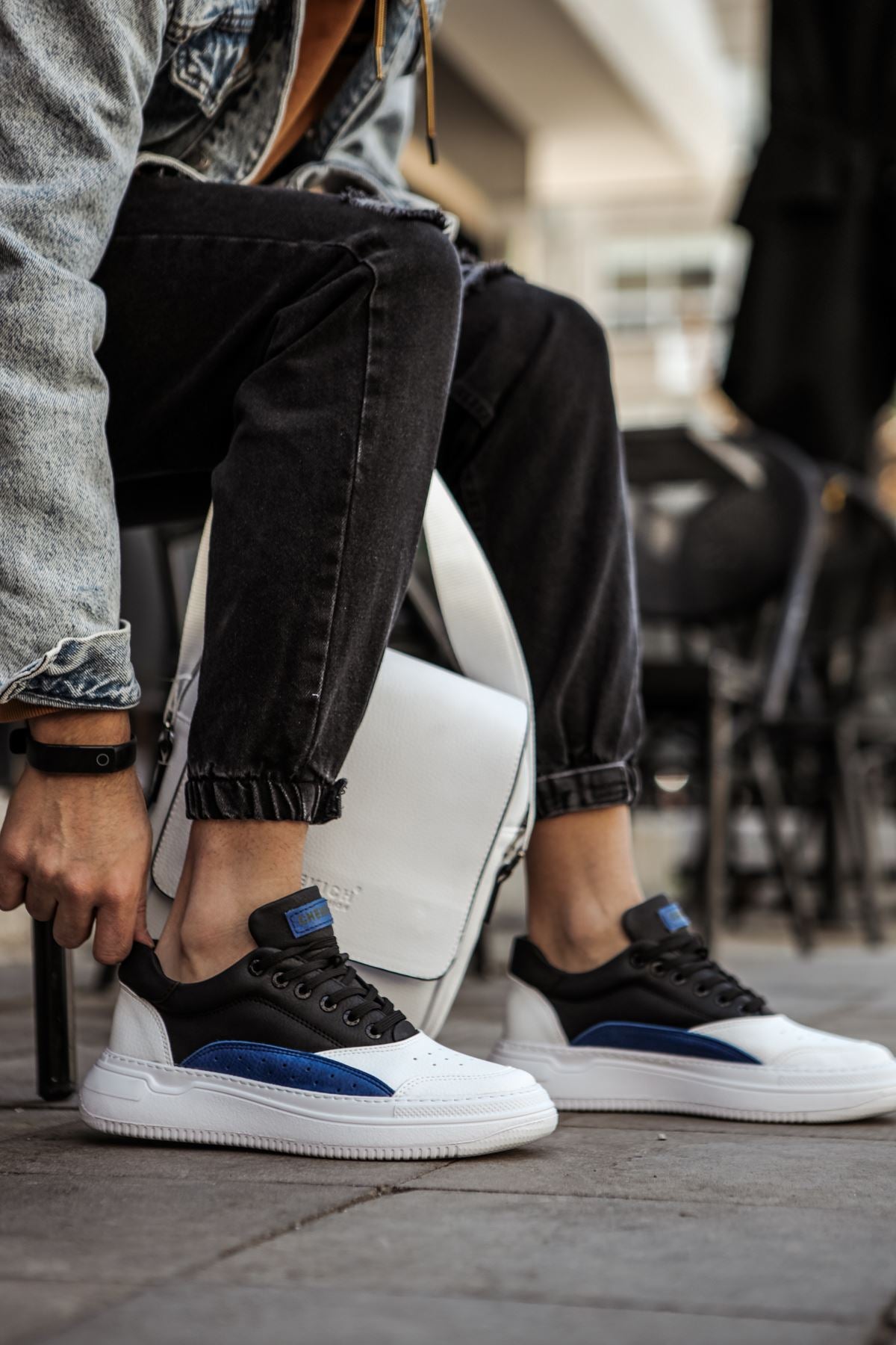 CH115 CBT Literide Men Sneaker White/SAX Blue/Black