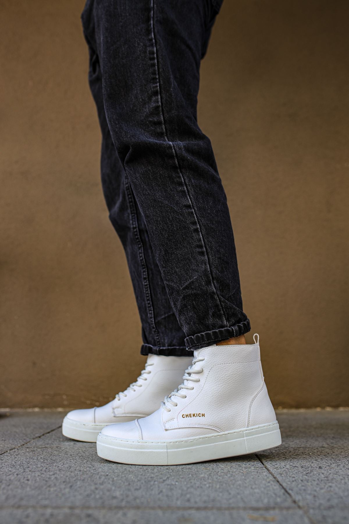 CH029 CBT Vulcanized Lace Up Men's Boots White