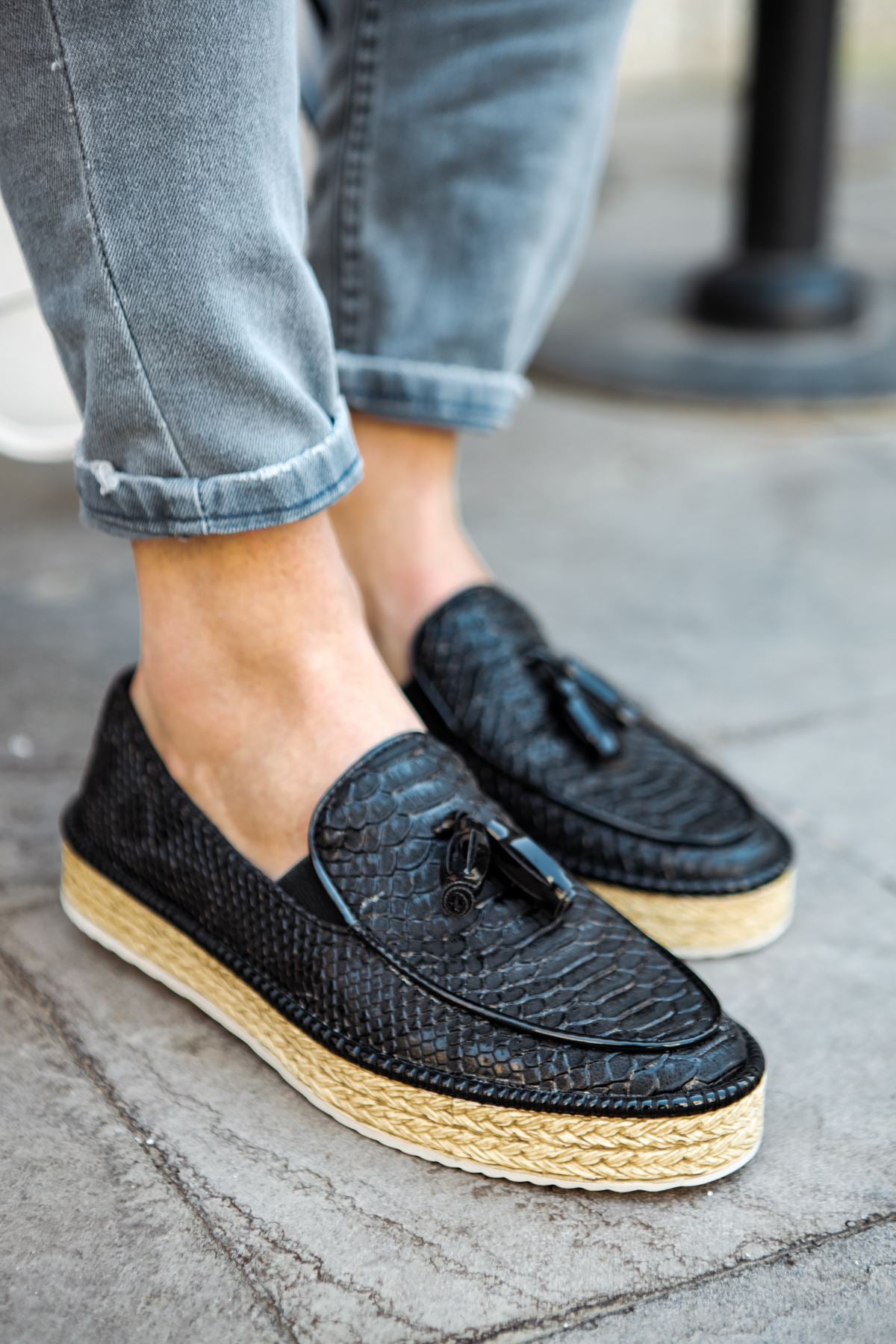 CH119 - CBT Tassels Men Sneaker Black