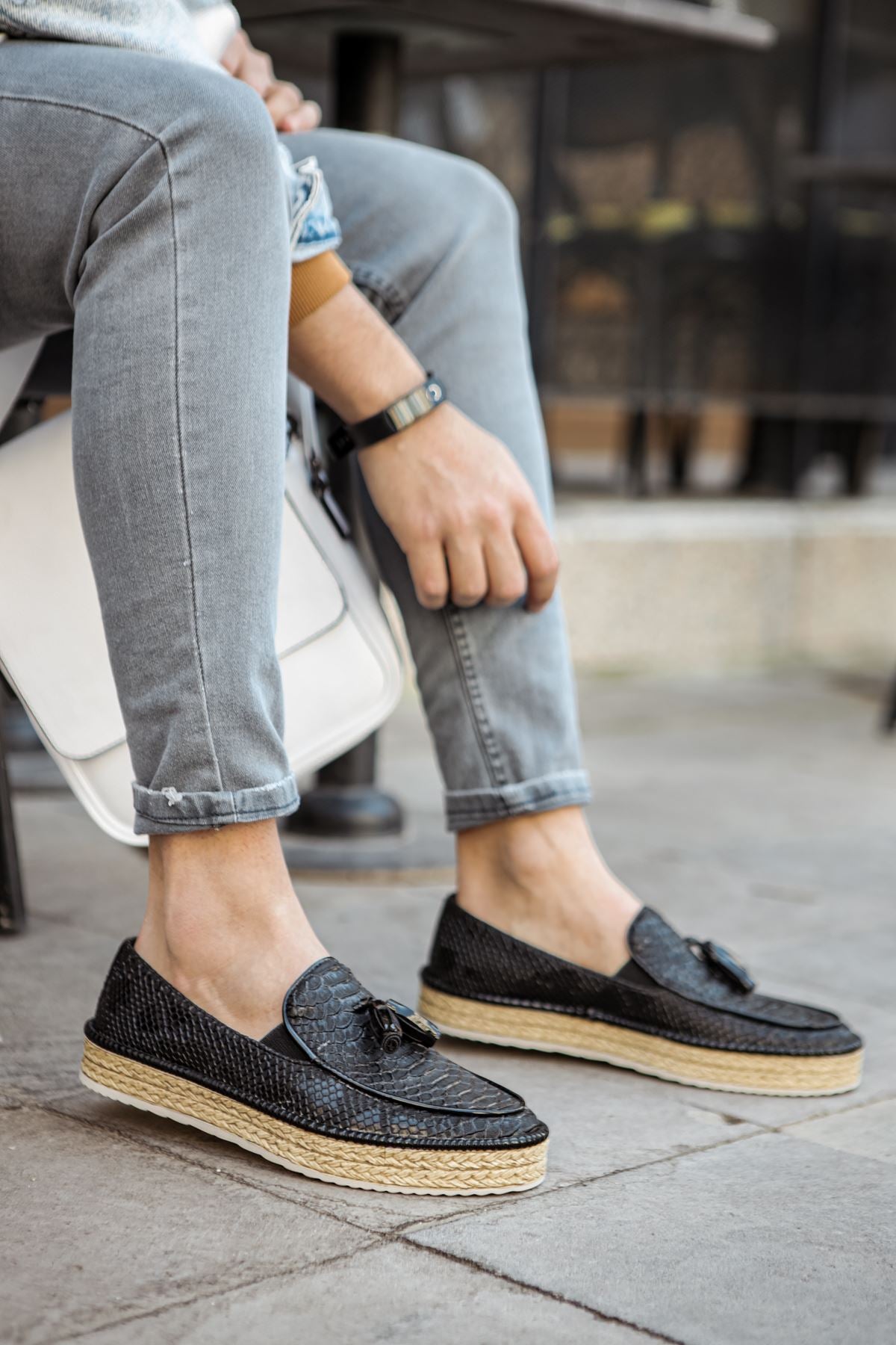 CH119 - CBT Tassels Men Sneaker Black
