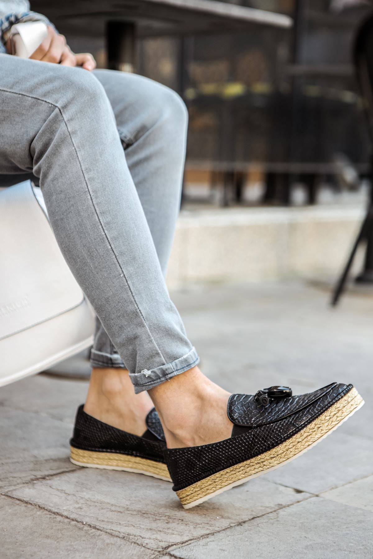 CH119 - CBT Tassels Men Sneaker Black
