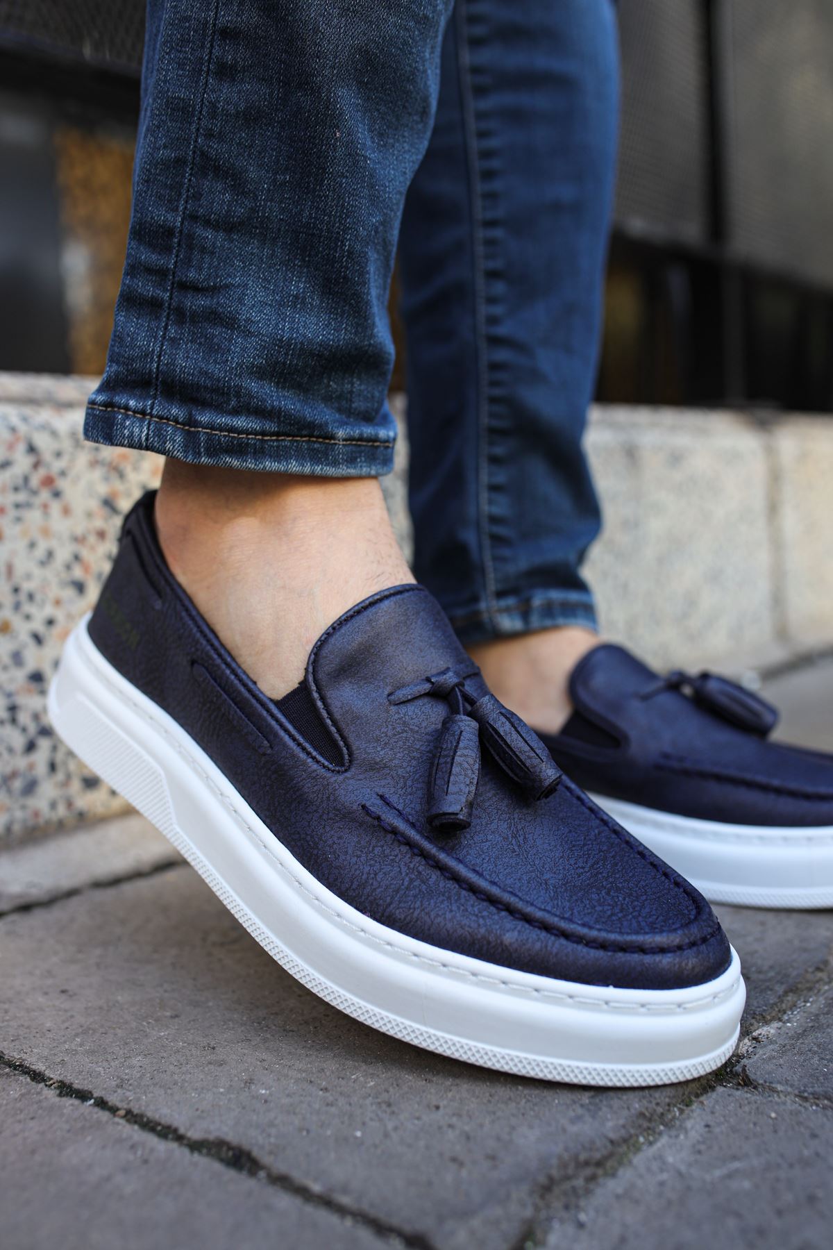 CH127 - CBT Loafer-X Men Sneaker Navy Blue