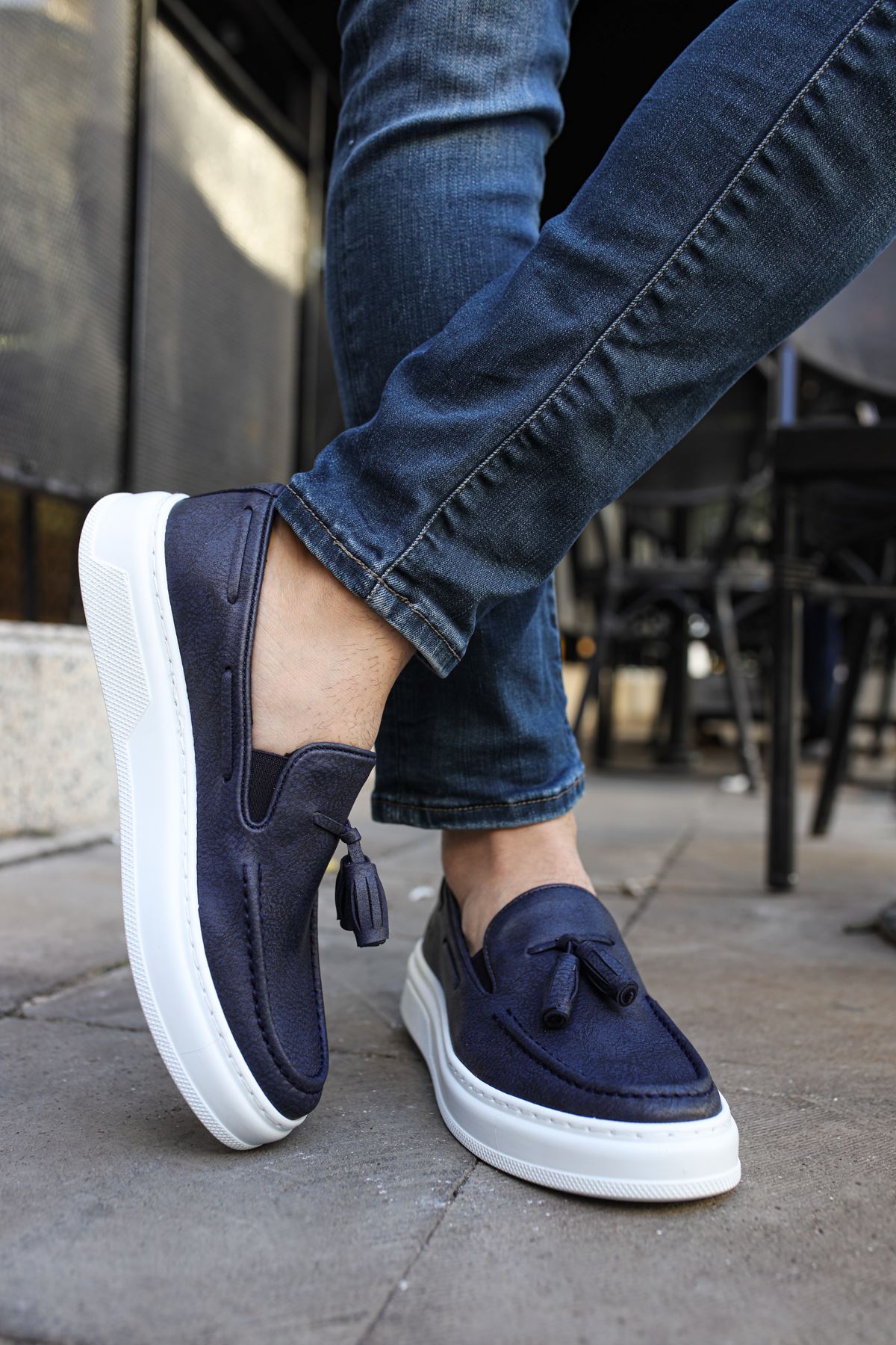 CH127 - CBT Loafer-X Men Sneaker Navy Blue