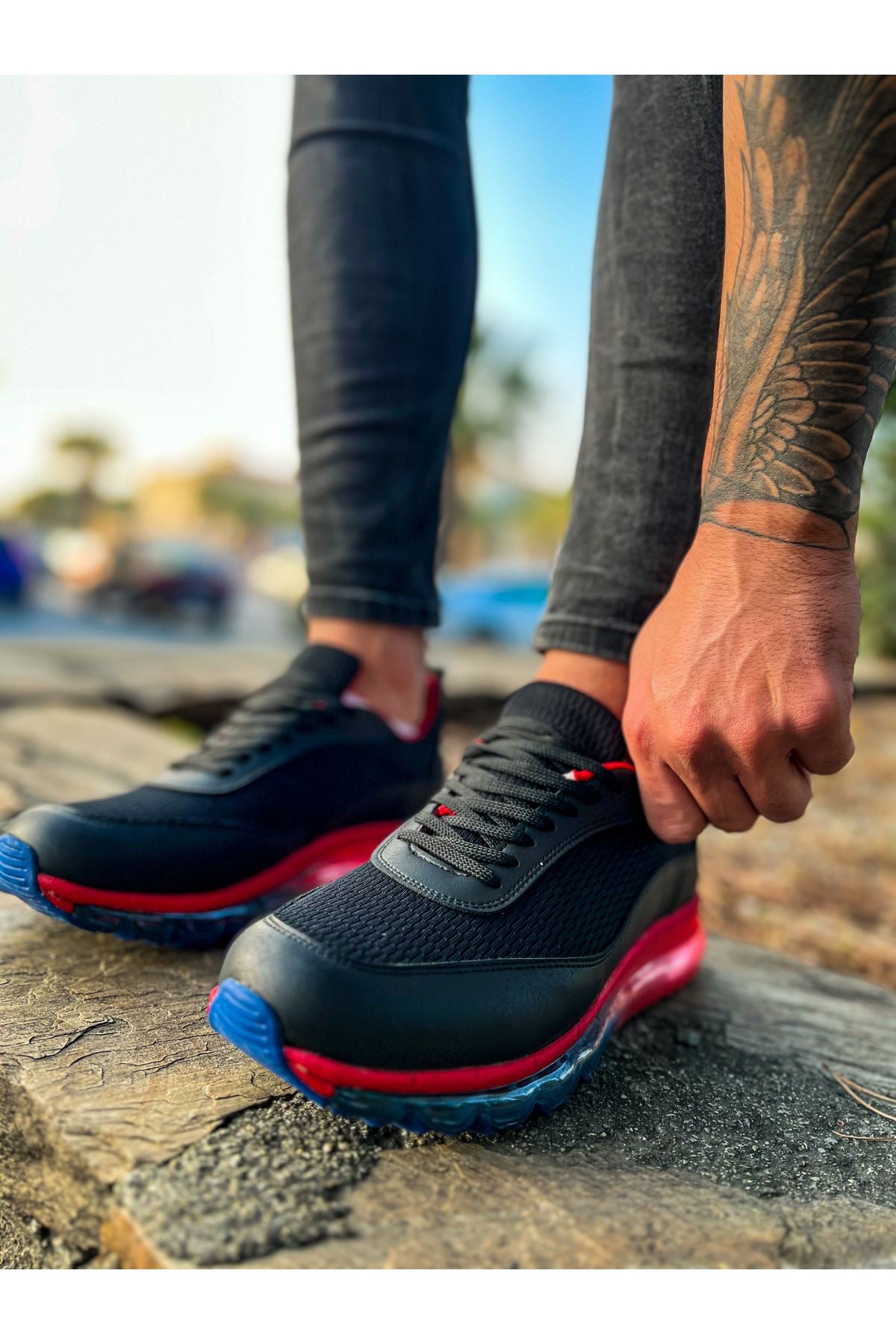 CH181 RRT İpekyol  Men Sneaker Black - Red