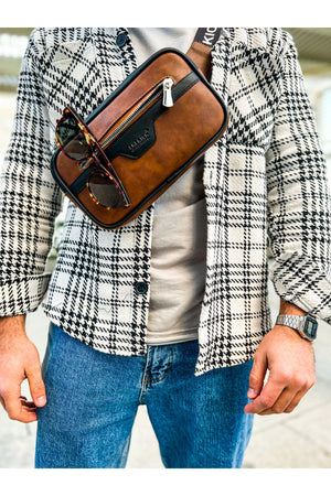 CH101 - Poani Tablet Erkek Çanta Black/Tan