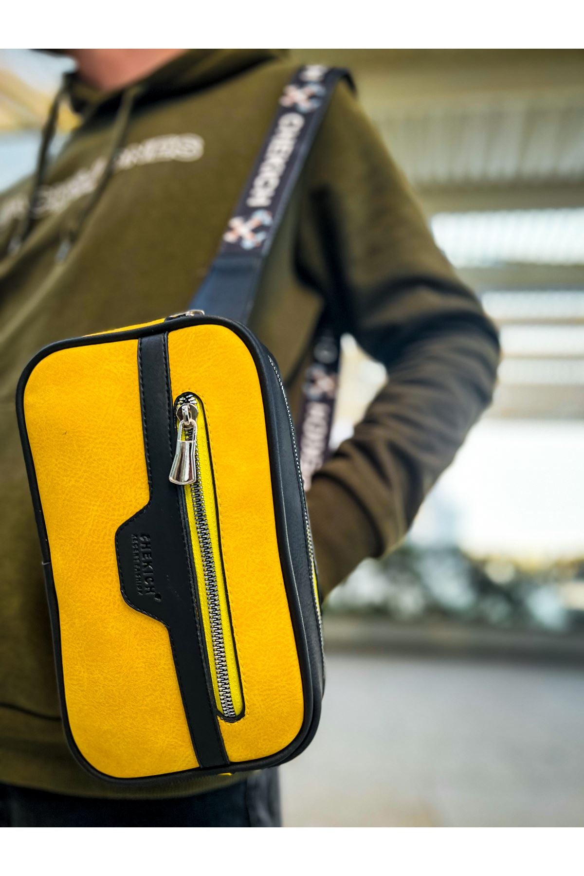 CH101 Poani Tablet Erkek Çanta Black - Yellow