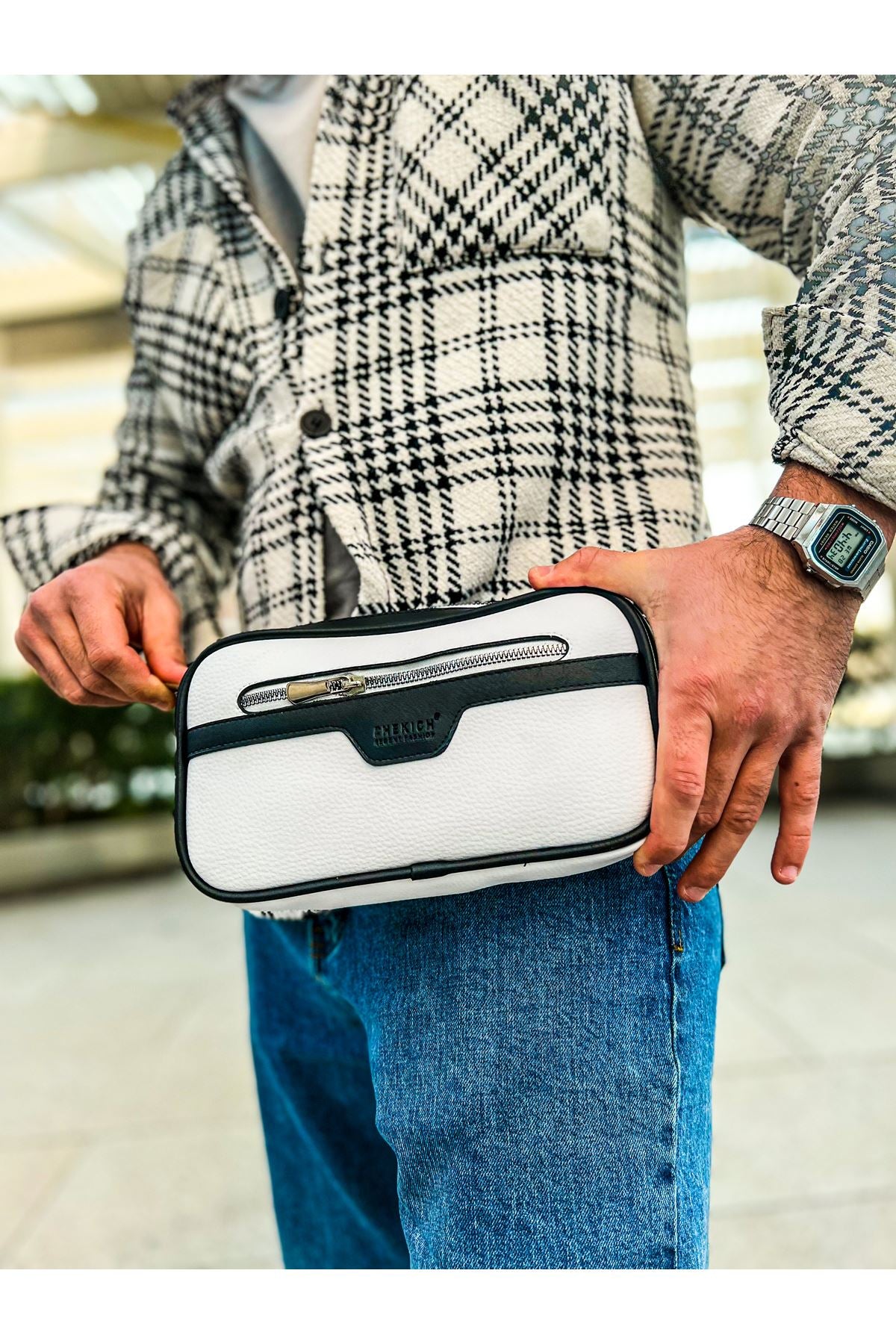 CH101 Poani Tablet Erkek Çanta White/Black