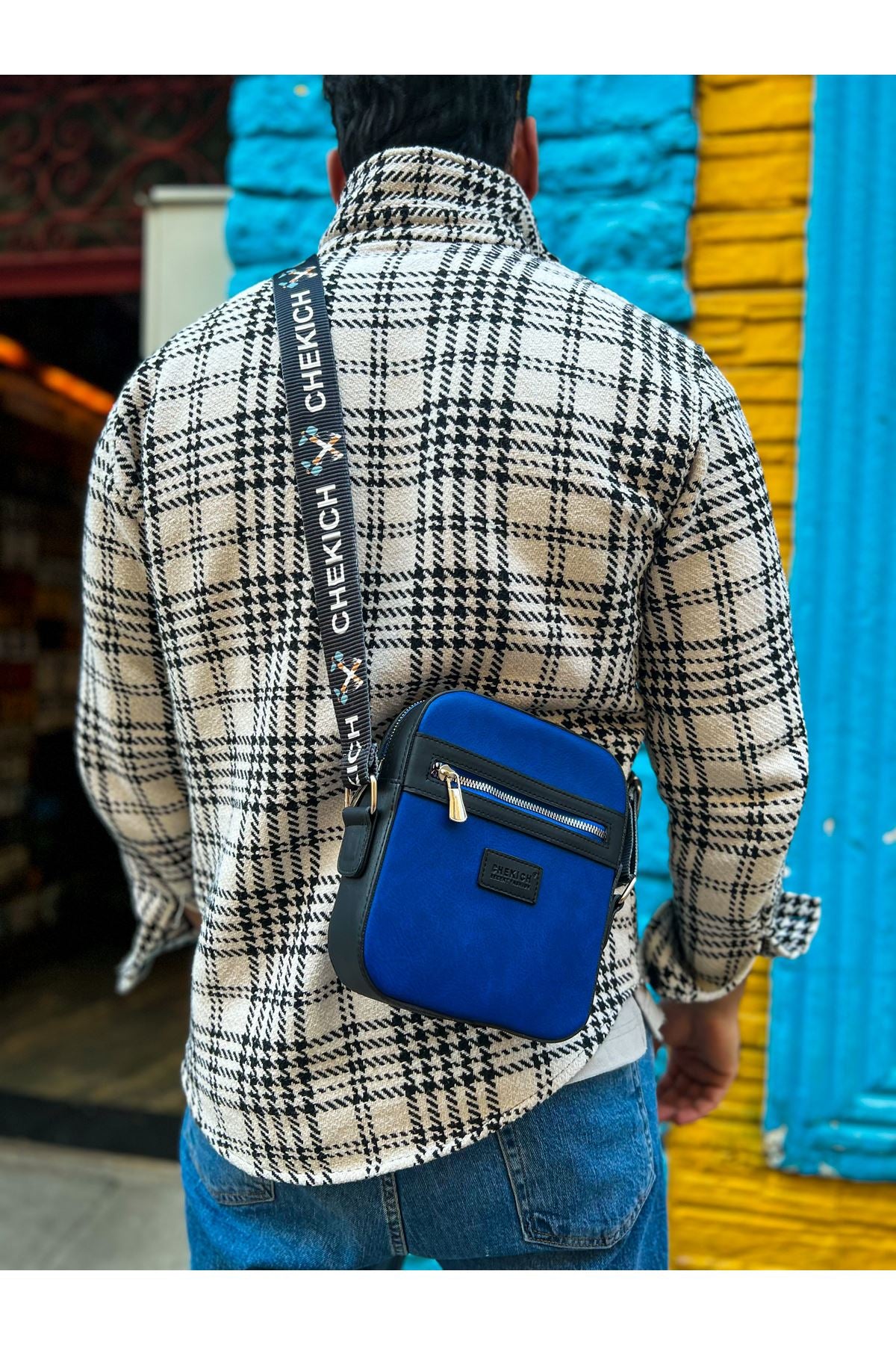 CH102 Stealht Kare Erkek Çanta Black/Blue