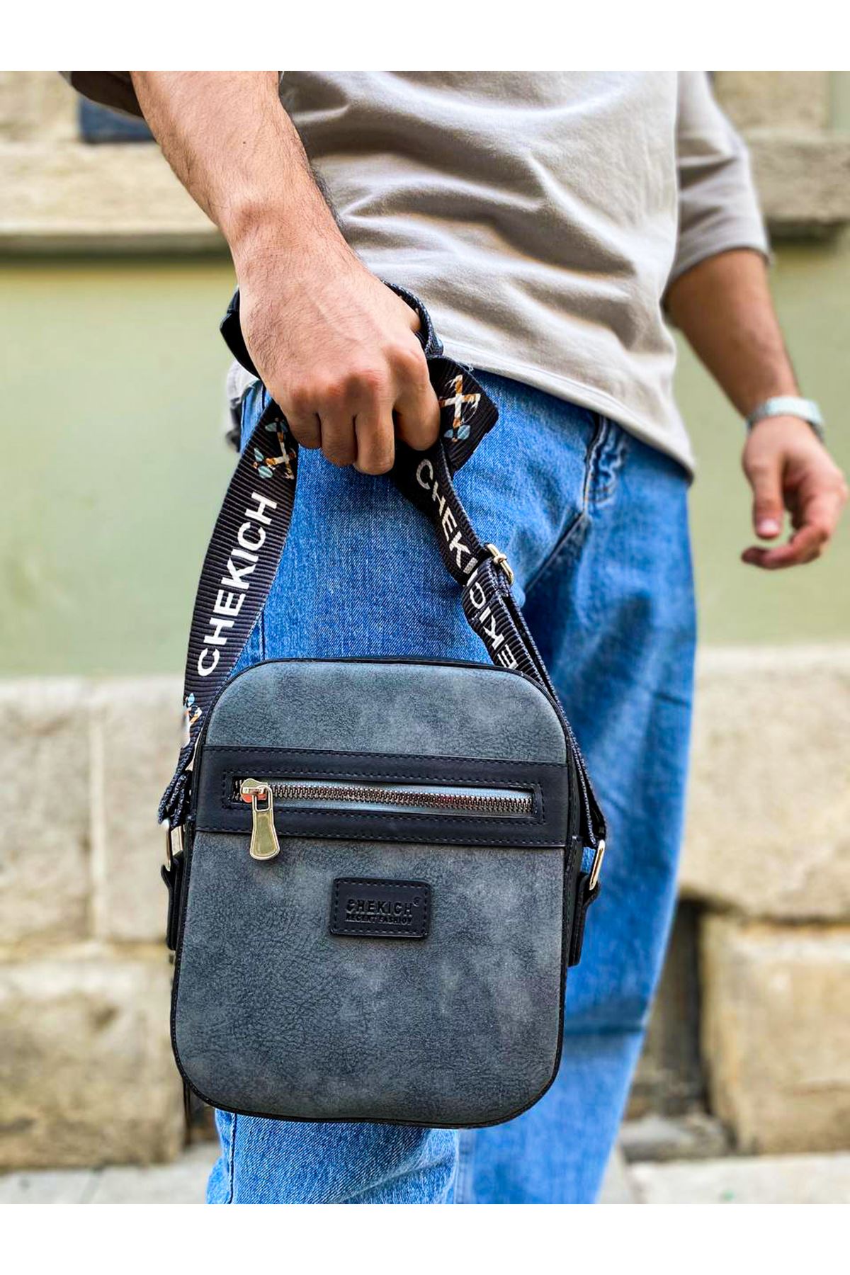 CH102 Stealht Kare Erkek Çanta Black/Grey