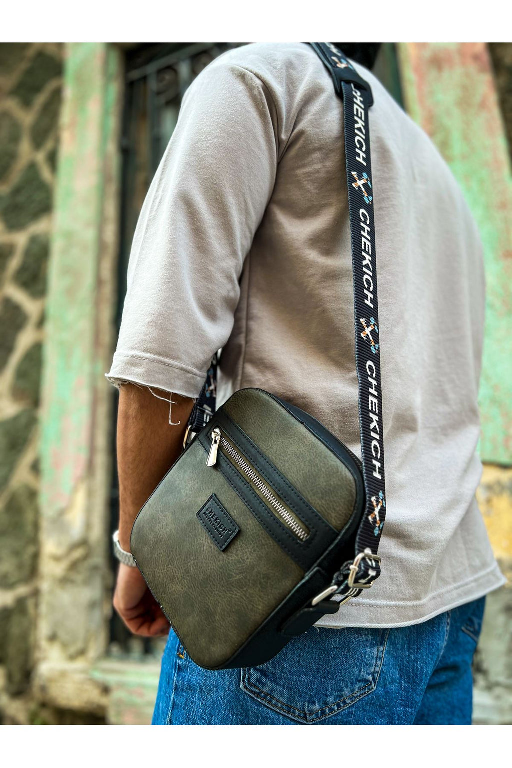 CH102 Stealht Kare Erkek Çanta Black / Khaki