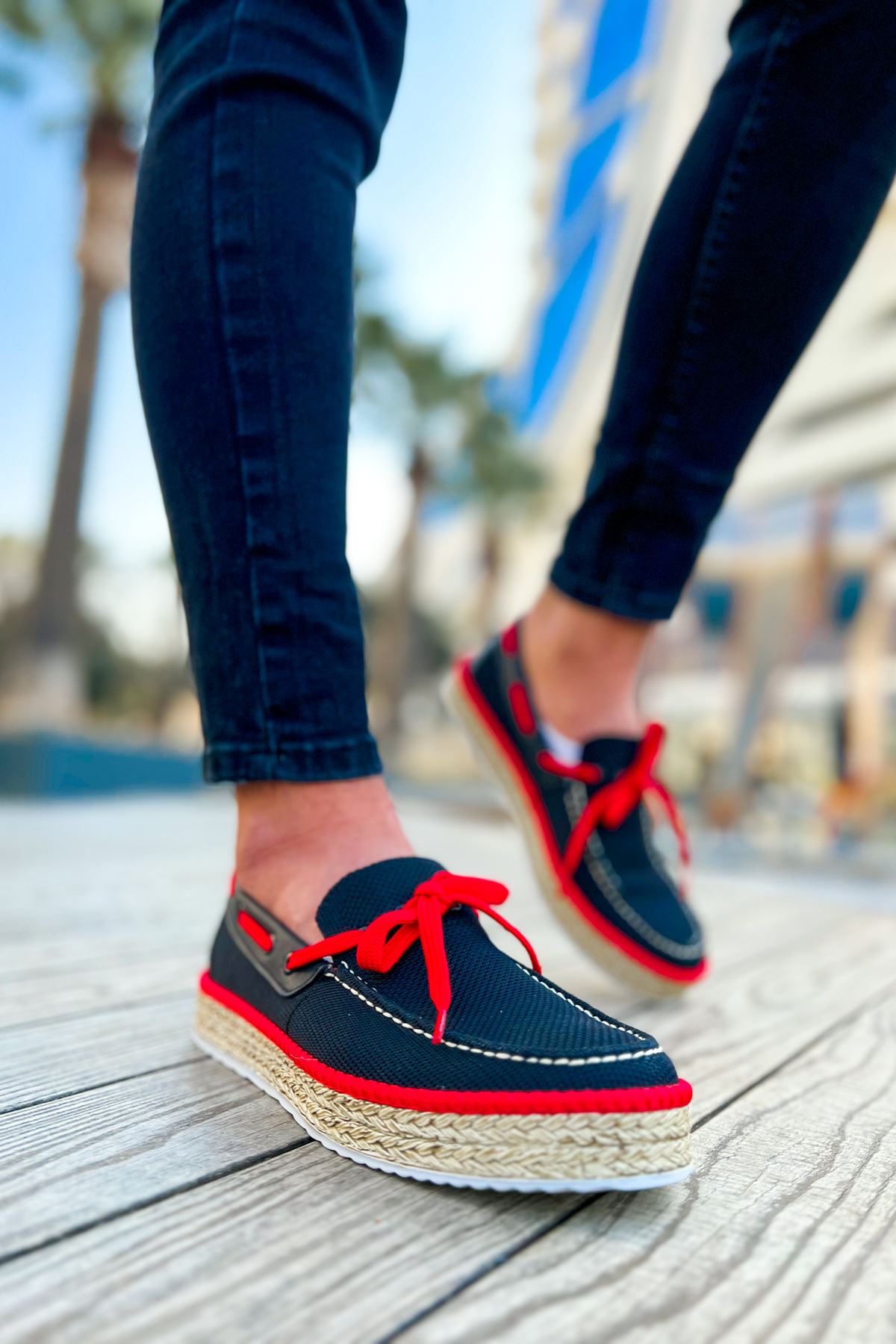 CH311 Espadril Men Sneaker Black - Red