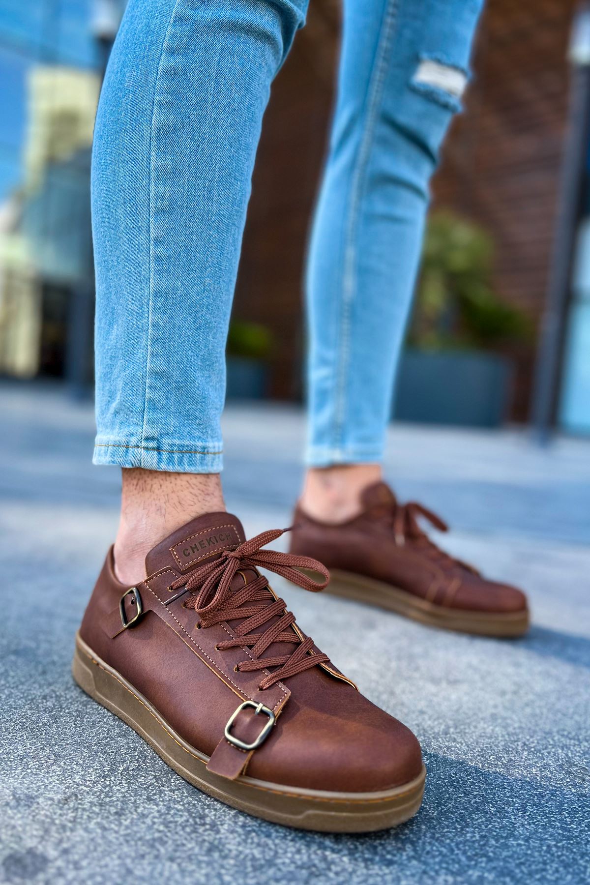 CH191 CKT Side Buckle Men Sneaker Tan