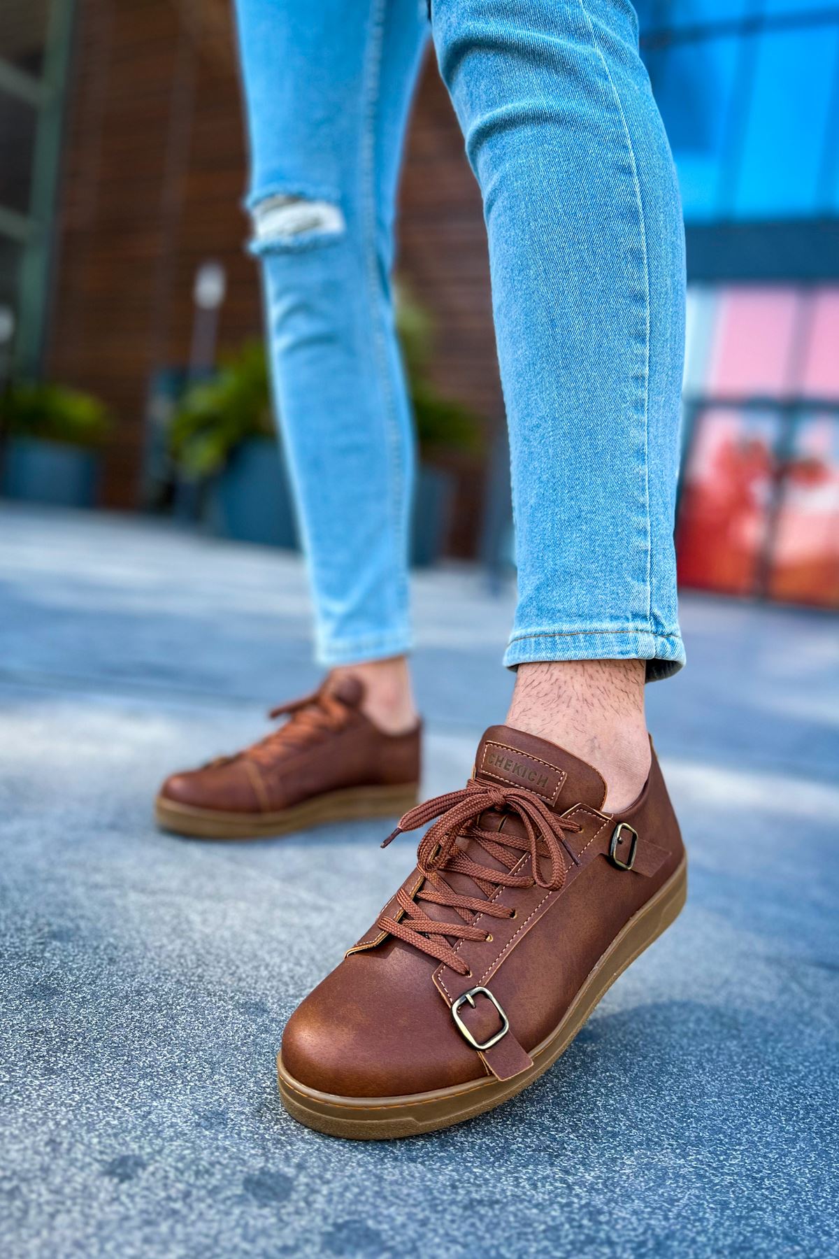 CH191 CKT Side Buckle Men Sneaker Tan