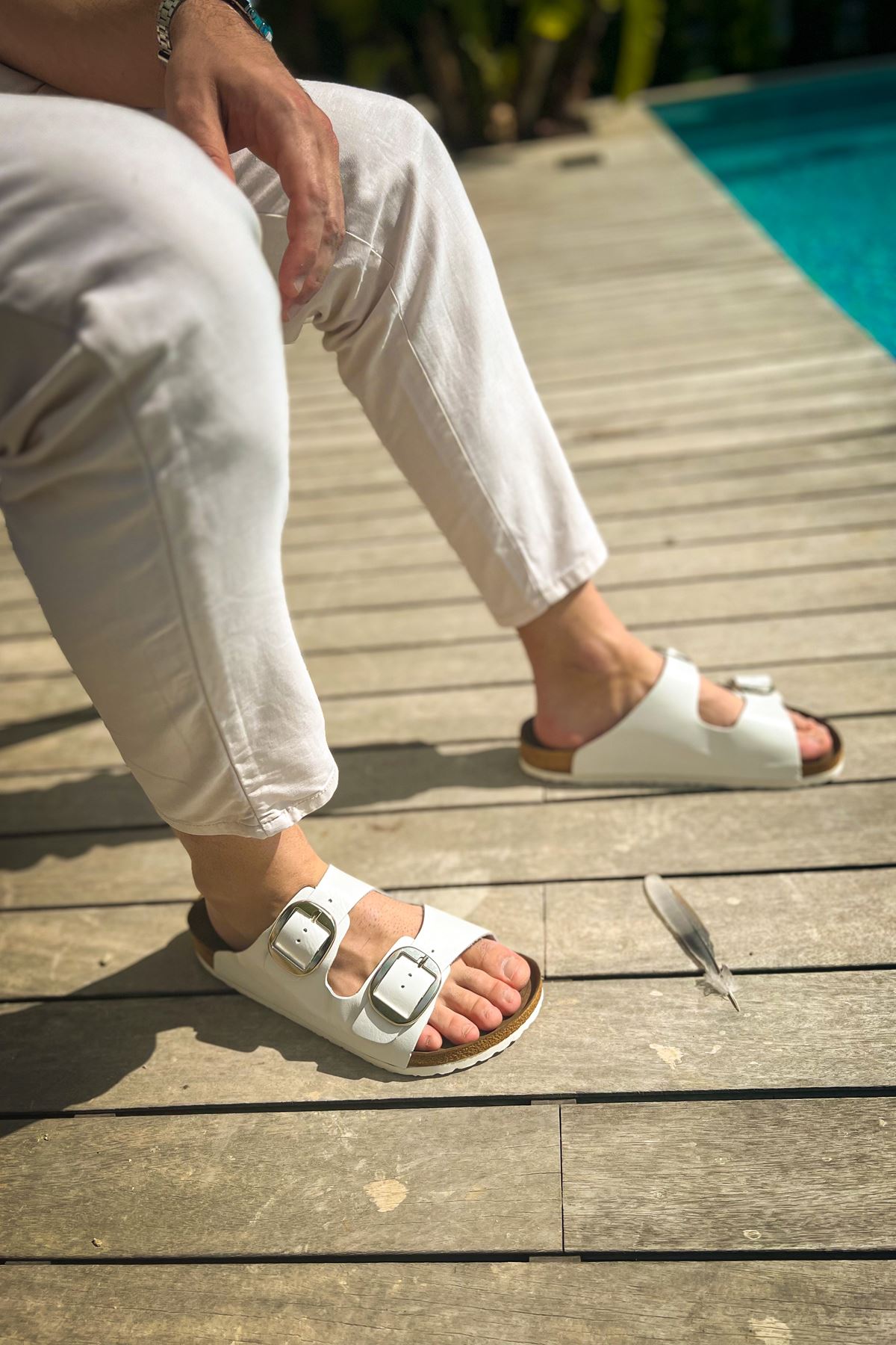 TRL001 Chekich Deri Terlik White