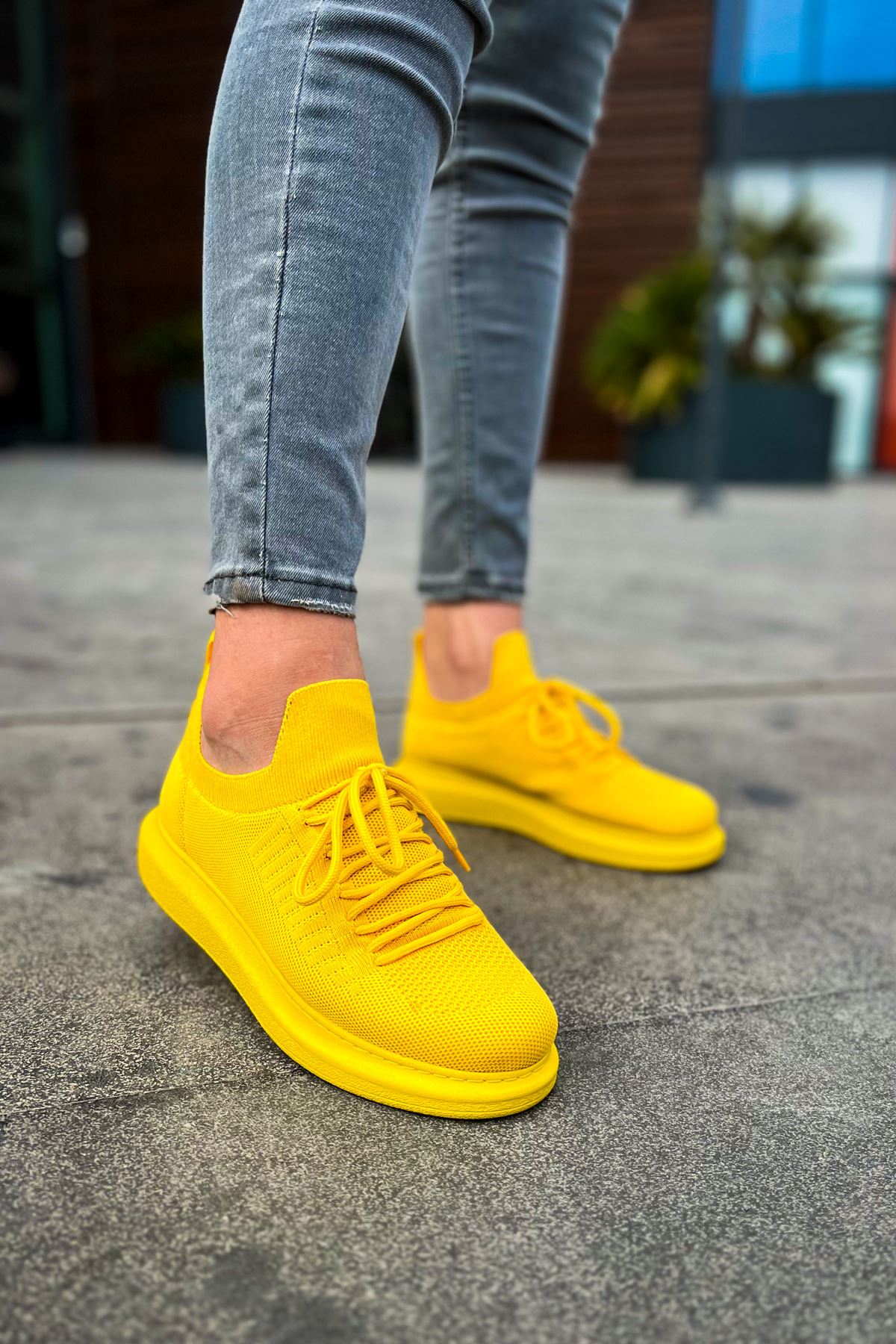 CH307 RT Tricot Men Sneaker Yellow – chekich.com