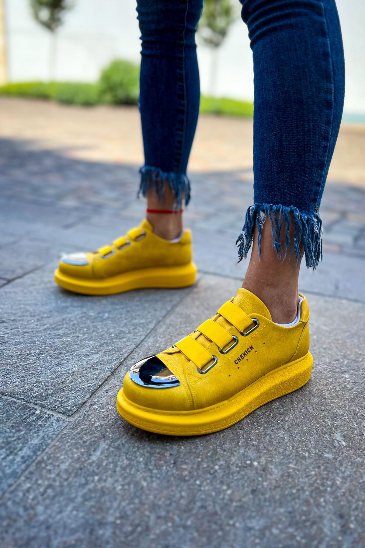 CH251 CRT Mirror Kadın Ayakkabı Yellow
