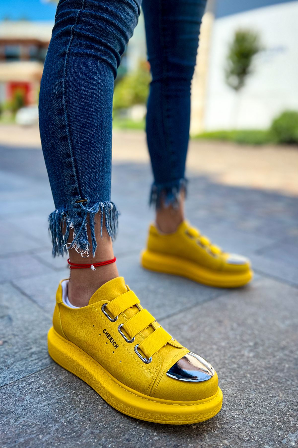 CH251 CRT Mirror Kadın Ayakkabı Yellow