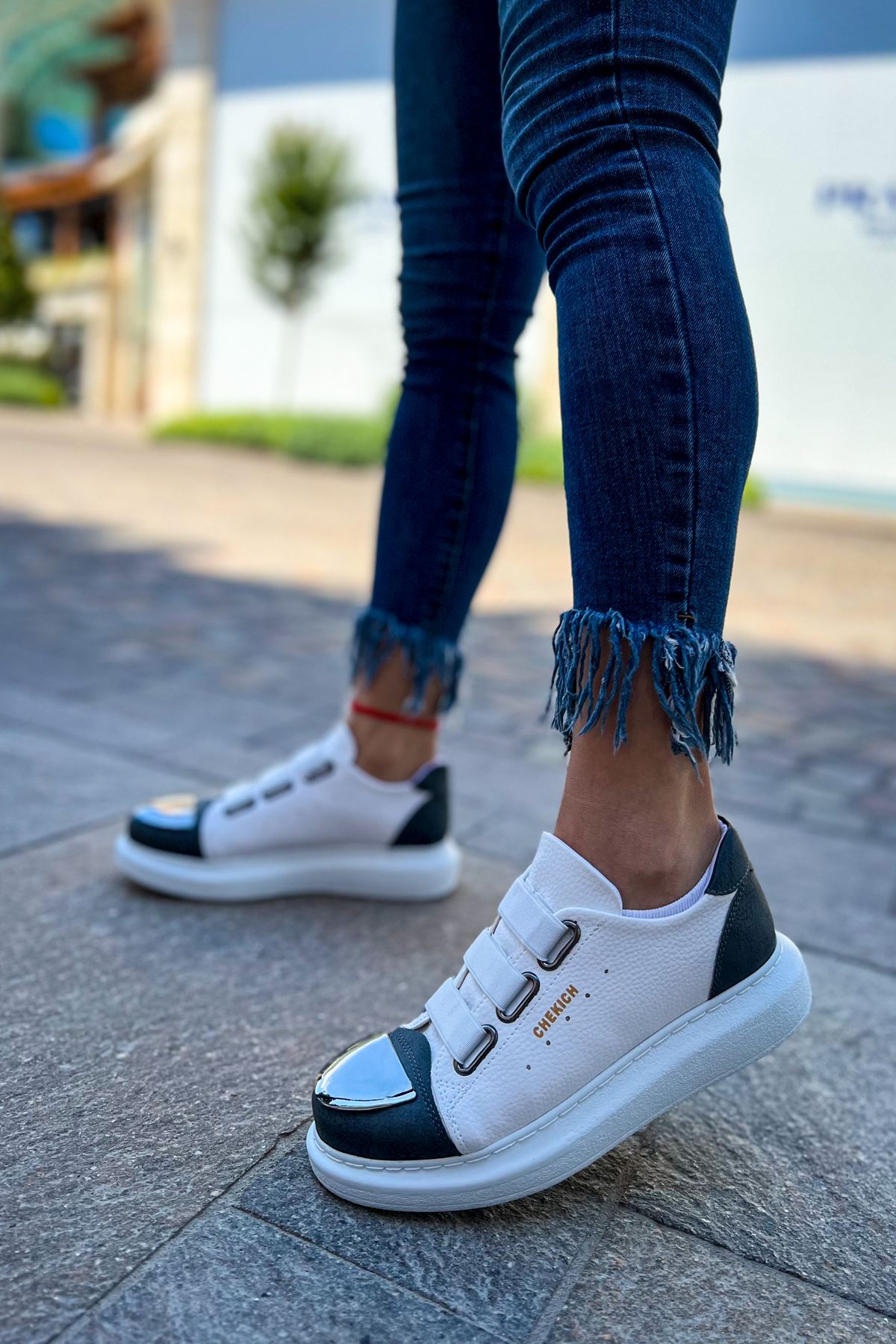 CH251 GBT Mirror Furry Kadın Ayakkabı White/Grey