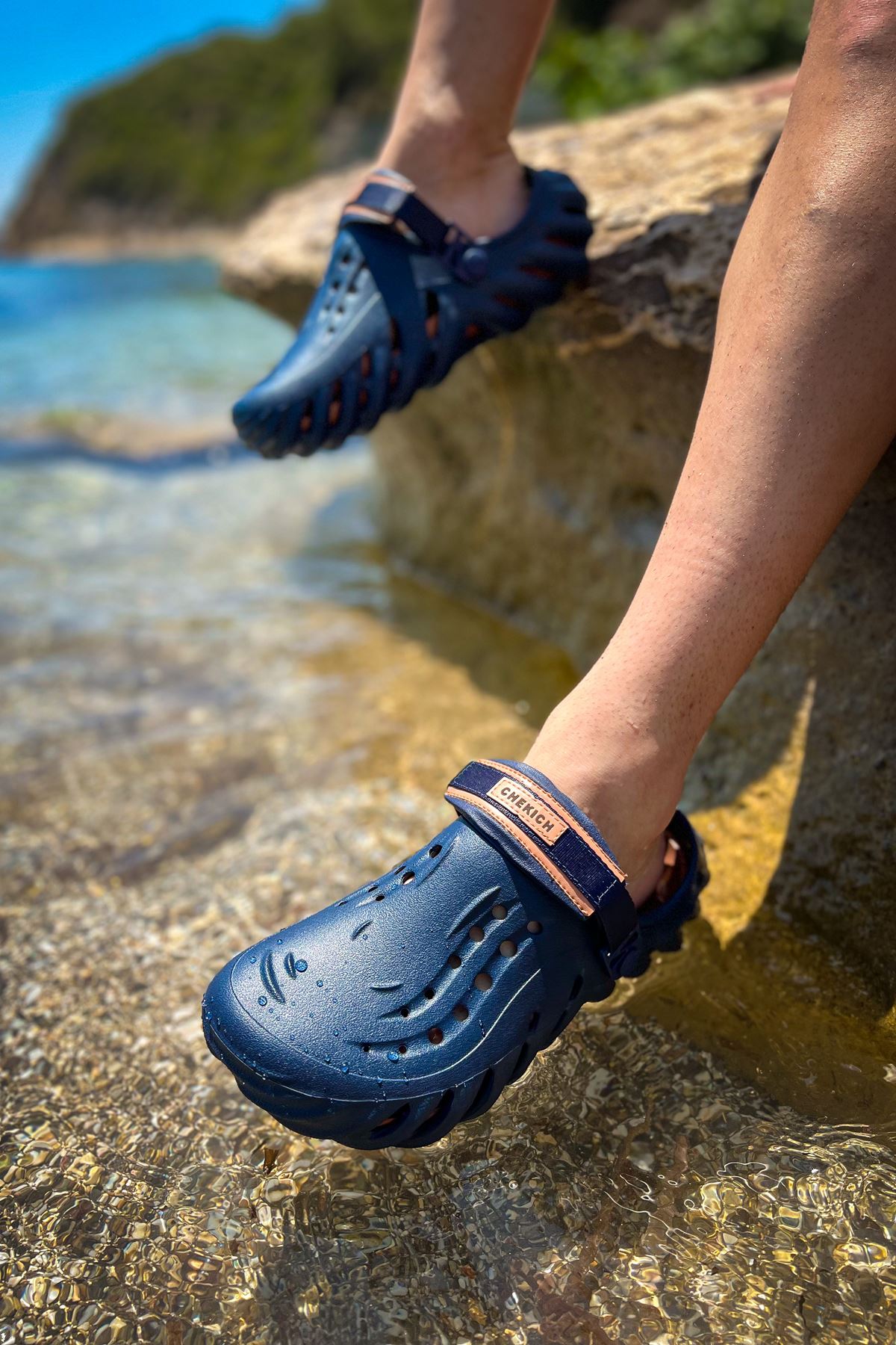 CH1070 Luxury Men's Slippers Navy Blue