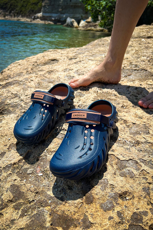 CH1070 Luxury Men's Slippers Navy Blue
