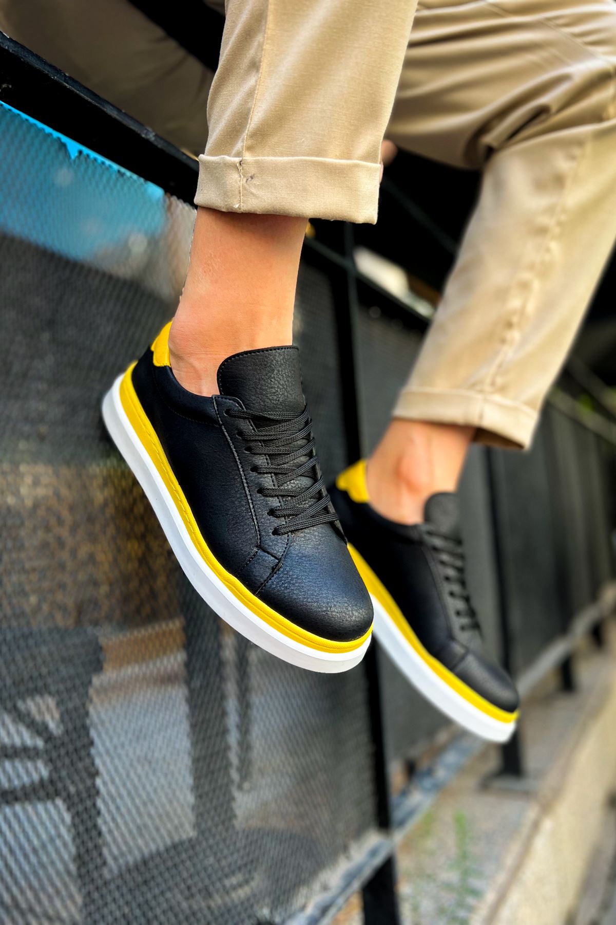 CH979 Santoni GBT Spor Men Sneaker Black/SARI