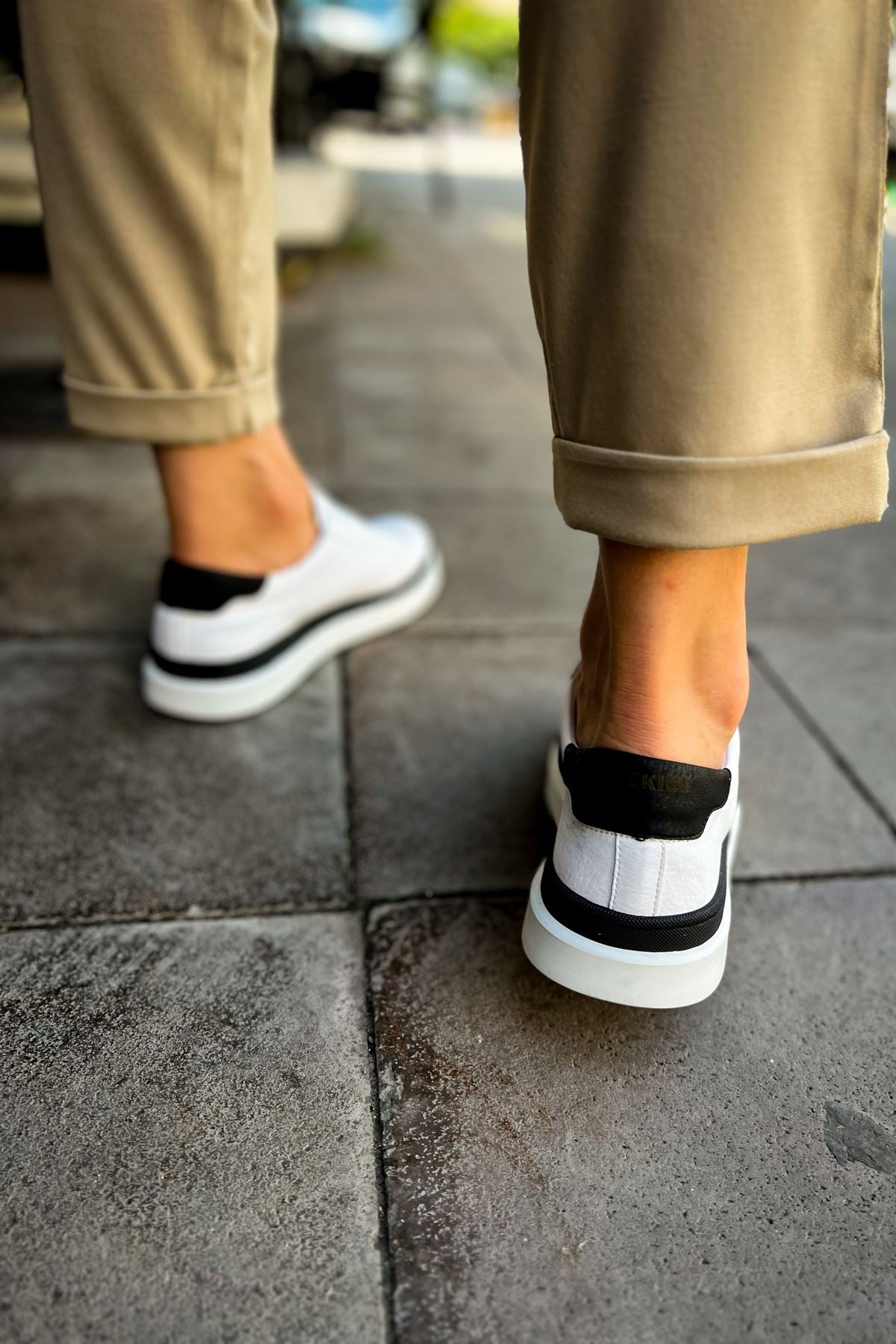 CH979 Santoni GBT Spor Men Sneaker White/Black
