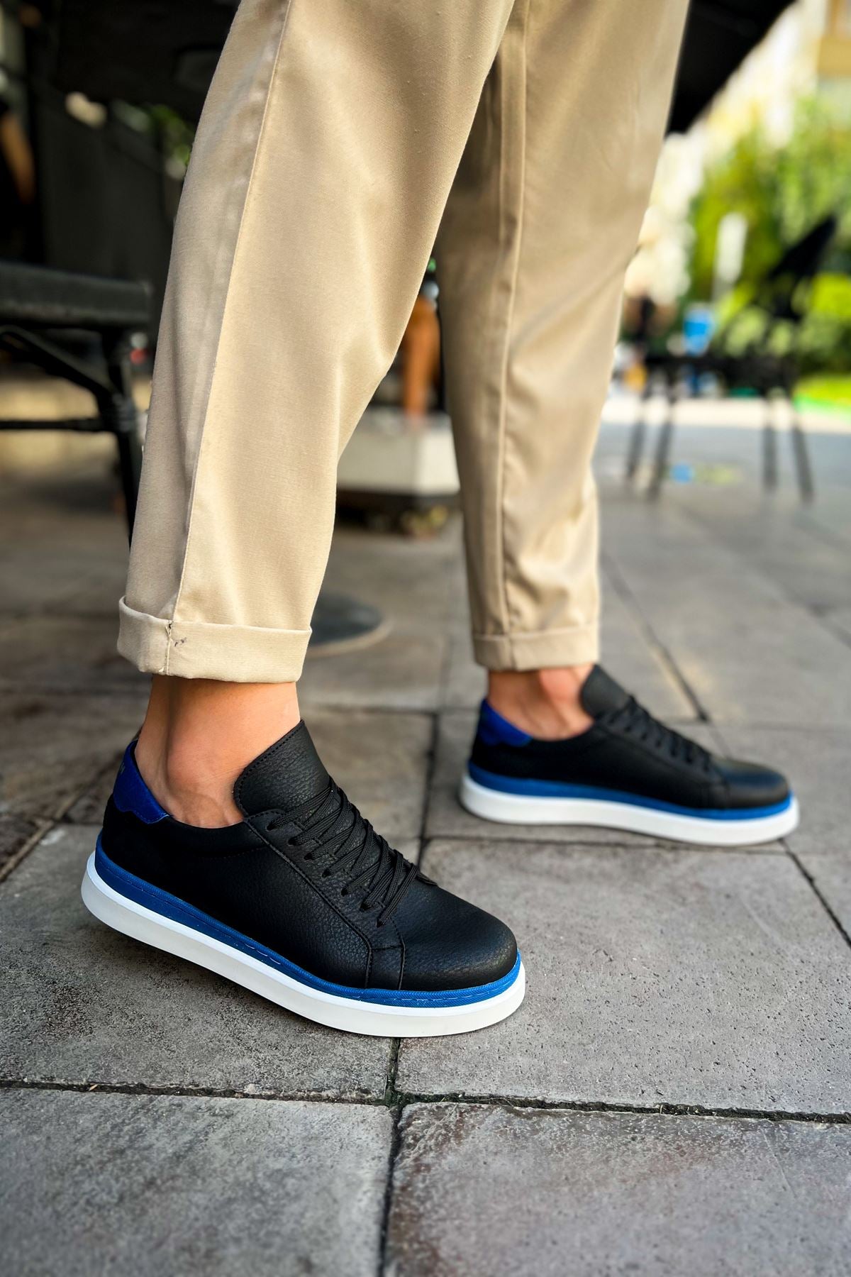 CH979 Santoni GBT Spor Men Sneaker Black/MAVI