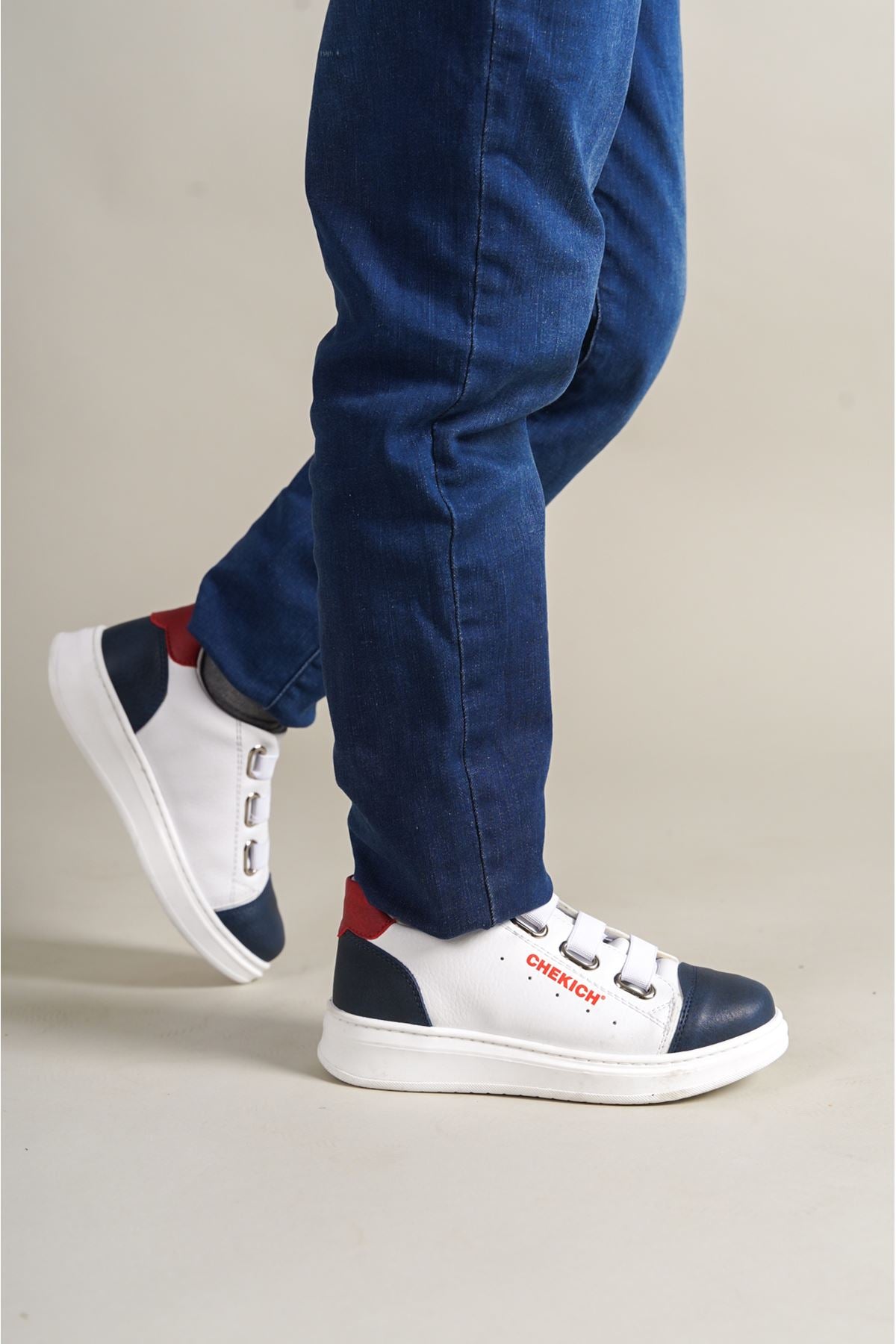 1007 Montana Kids Shoes Navy Blue-White-Red