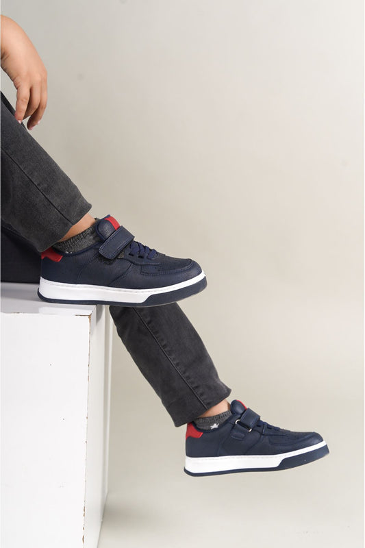 1009 Prime Kids Shoes Navy Blue Red