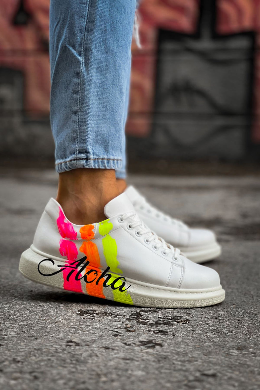 CH254 - CBT Pittura Men Sneaker 501 ALOHA SARI PEMBE BEYAZ