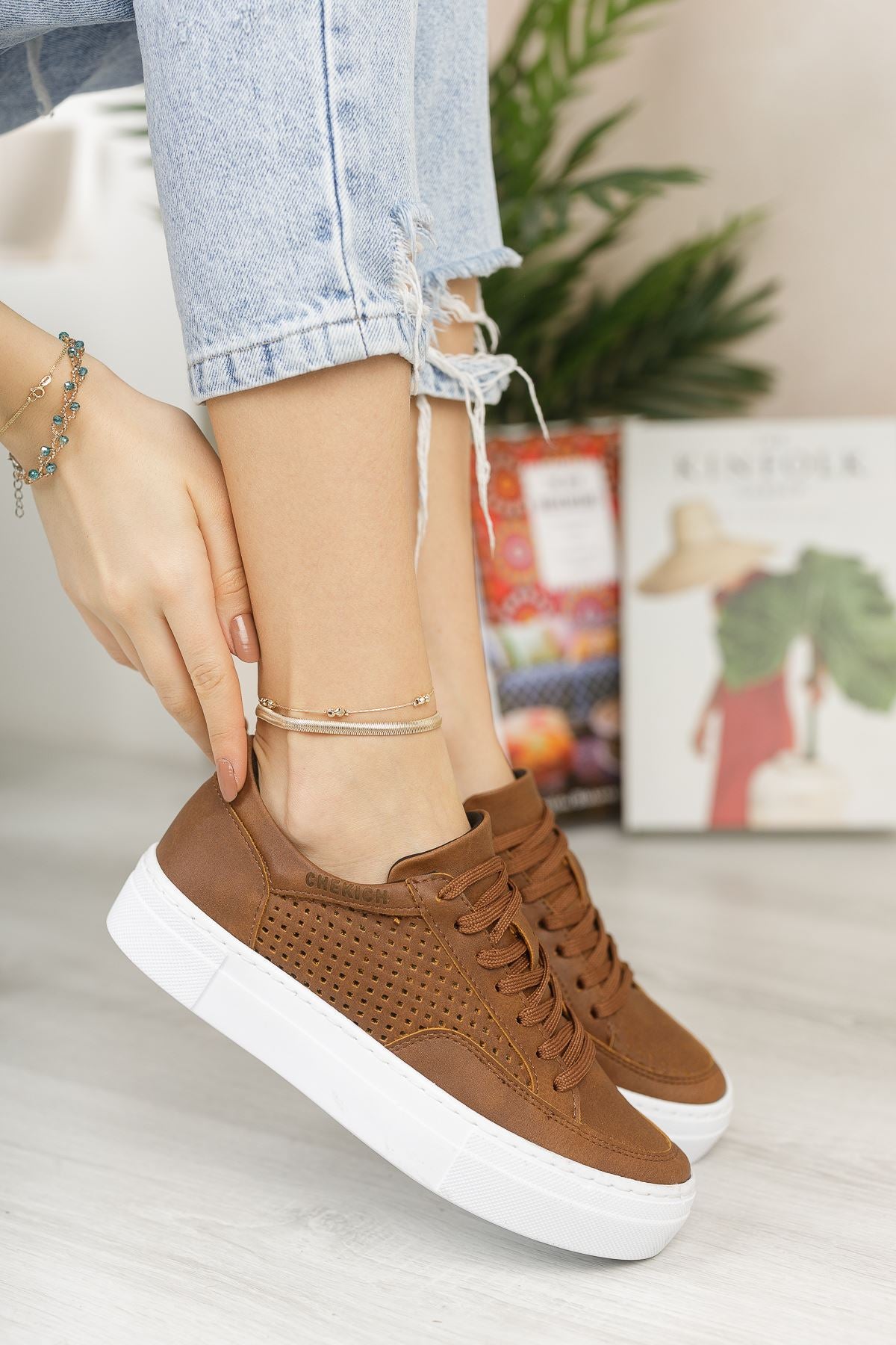 CH015 CBT First Edition Women Tan Sneaker