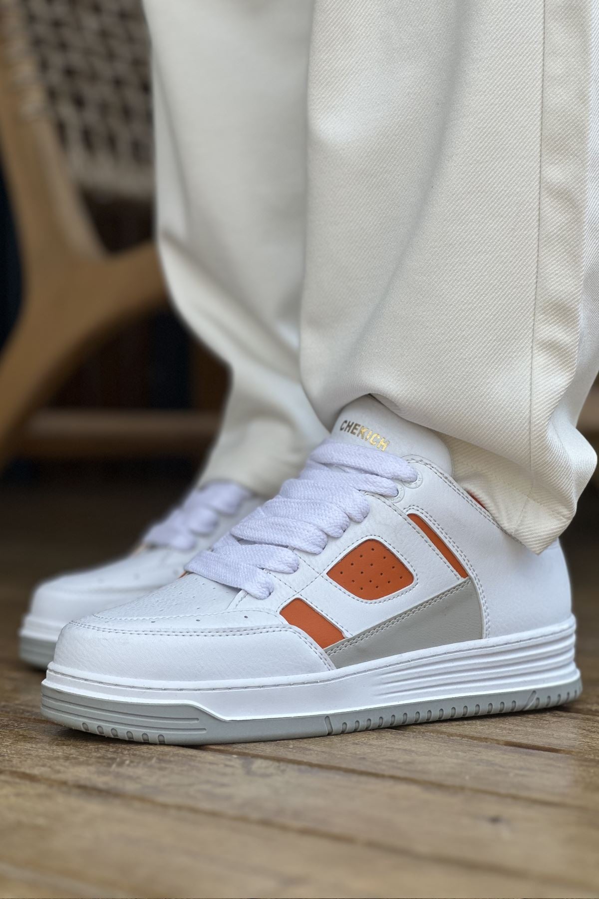 CH2410 - CBT AvaxErkek Spor Ayakkabı White/Turuncu