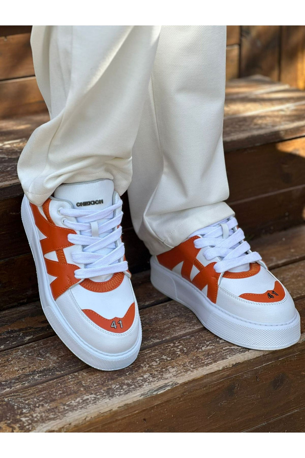 CH2407 CBT Star-X Herren Sneakers Weiß/Orange