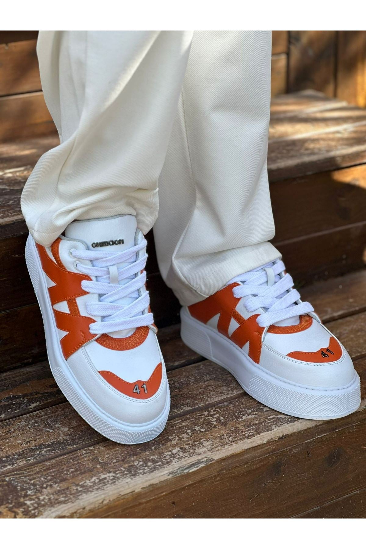 CH2407 CBT Star-X Herren Sneakers Weiß/Orange