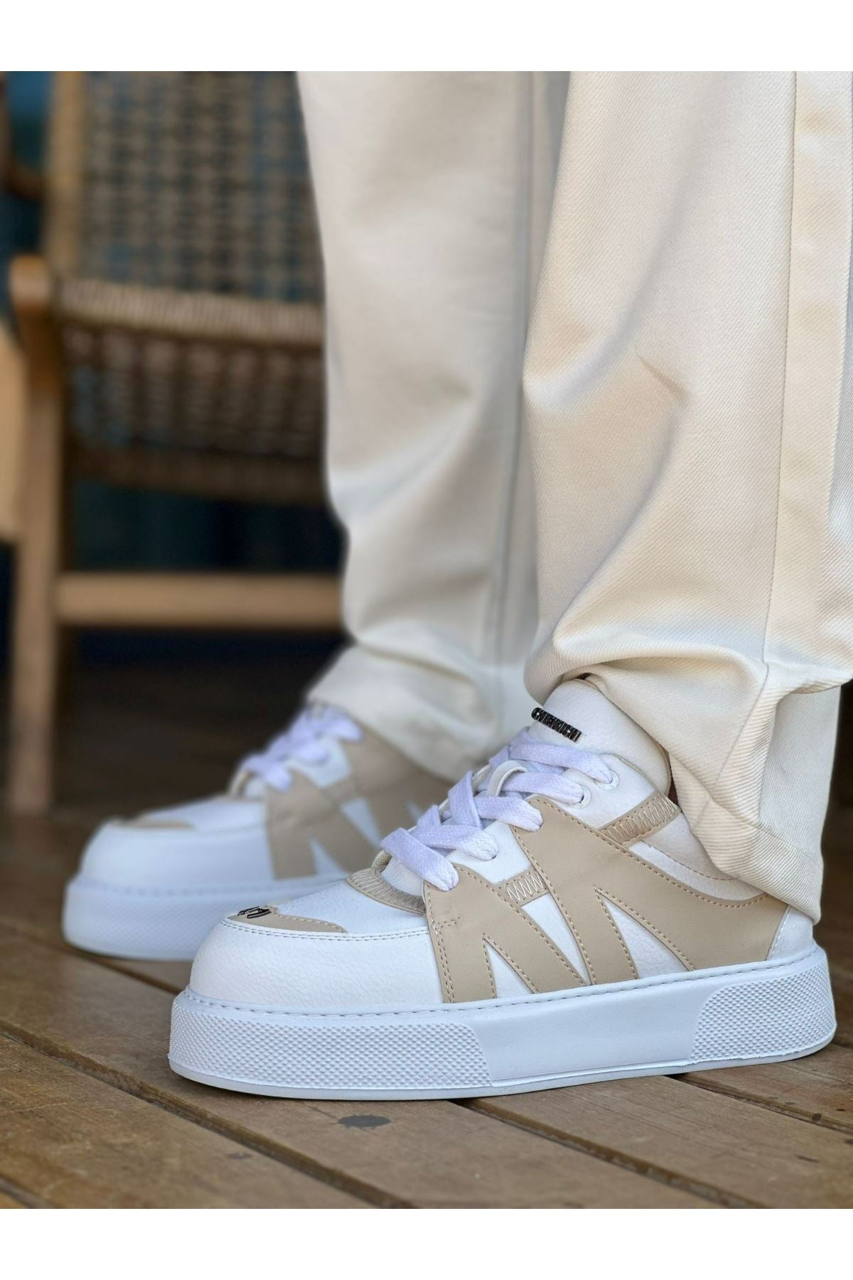 CH2407 - CBT Star-X Erkek Spor Ayakkabı White / BEJ